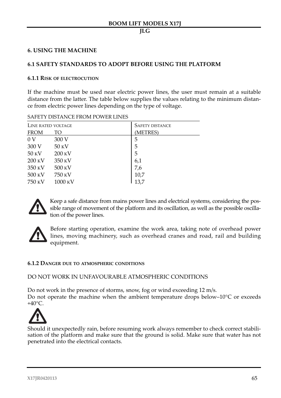 JLG X17J Operator Manual User Manual | Page 69 / 172