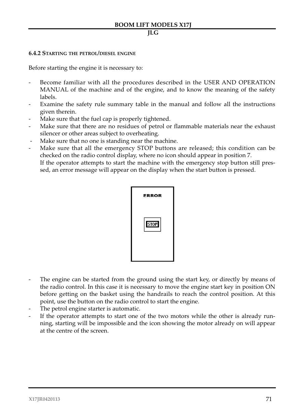 JLG X17J Operator Manual User Manual | Page 75 / 172