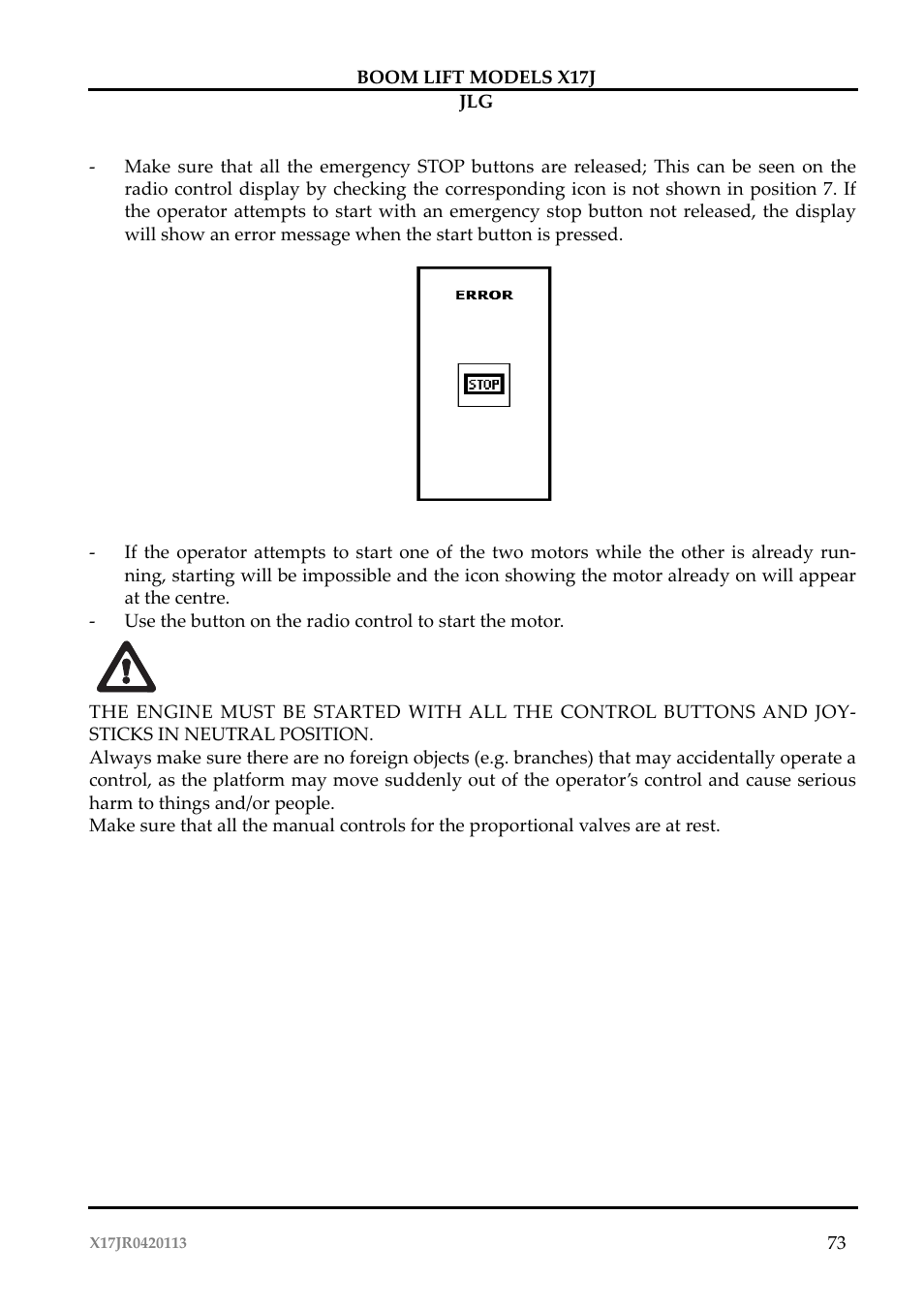 JLG X17J Operator Manual User Manual | Page 77 / 172