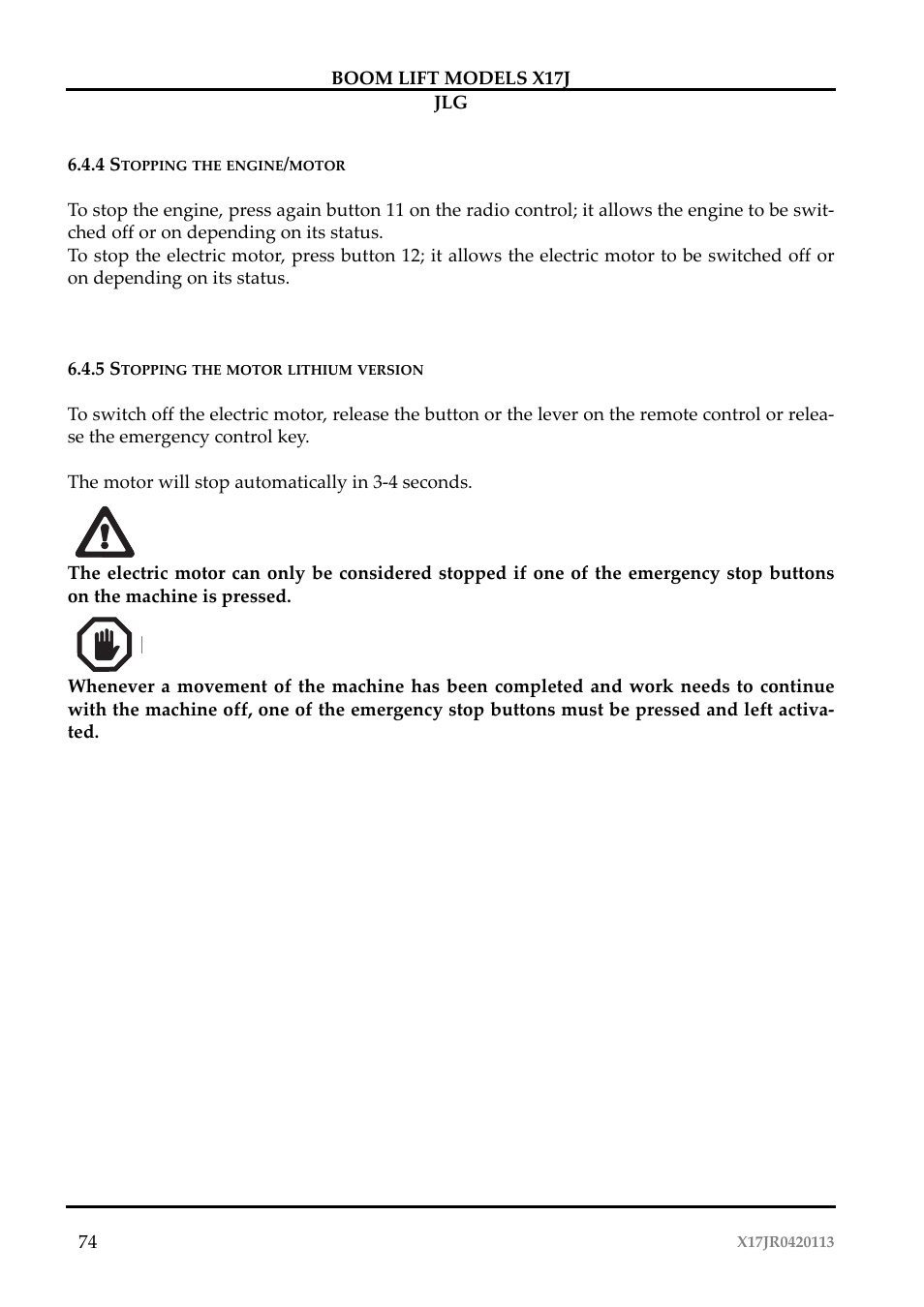 JLG X17J Operator Manual User Manual | Page 78 / 172