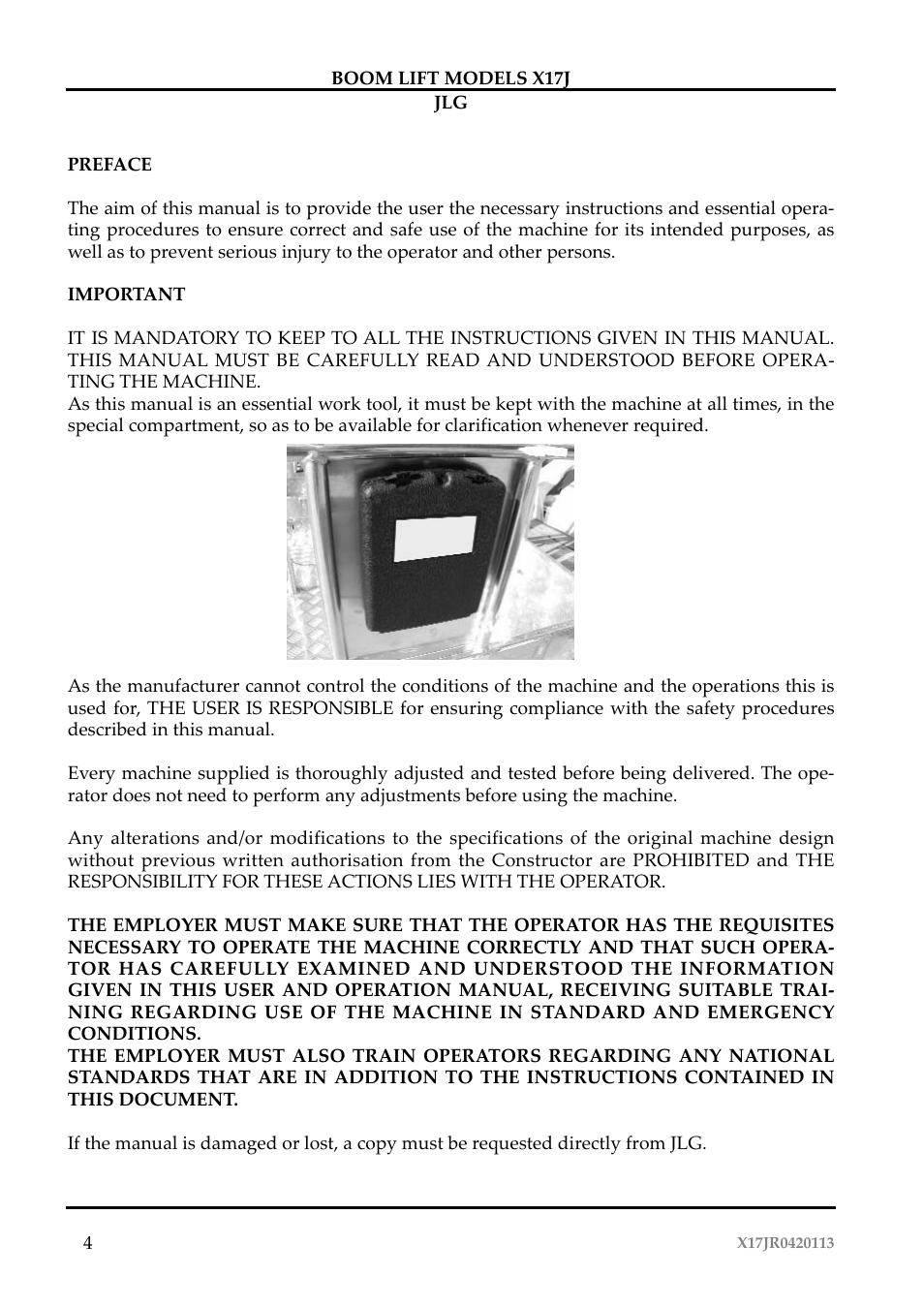 JLG X17J Operator Manual User Manual | Page 8 / 172