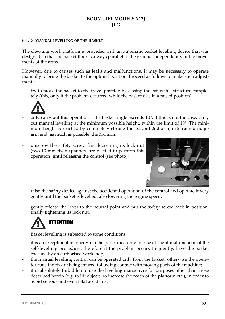 JLG X17J Operator Manual User Manual | Page 93 / 172