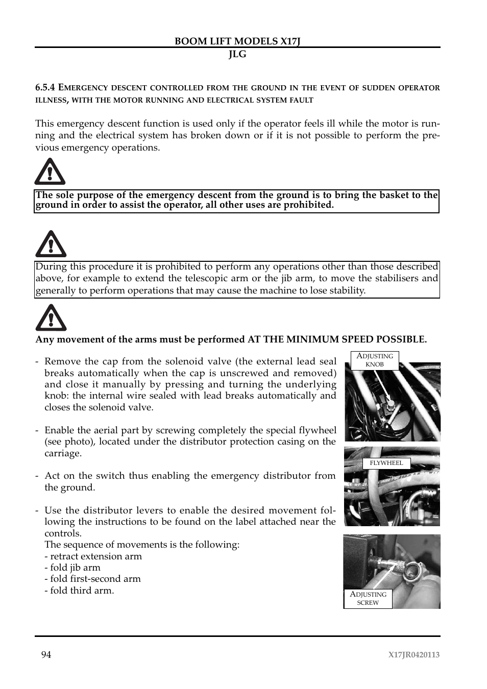 JLG X17J Operator Manual User Manual | Page 98 / 172