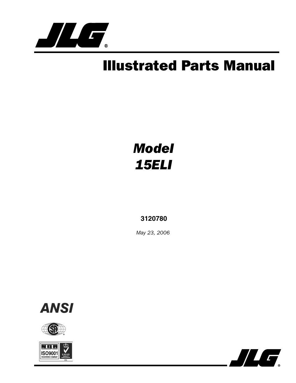 JLG 15ELI Parts Manual User Manual | 76 pages