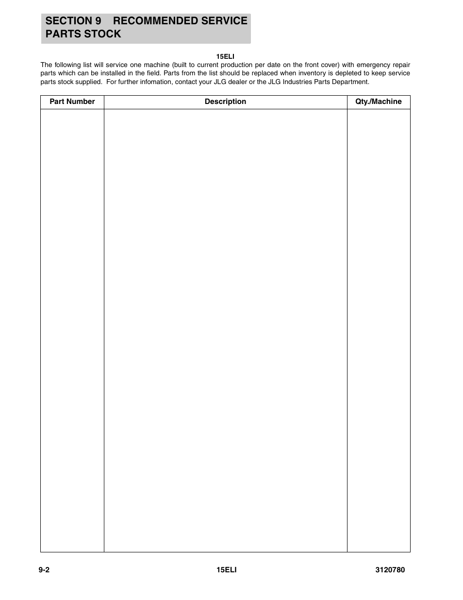 JLG 15ELI Parts Manual User Manual | Page 70 / 76