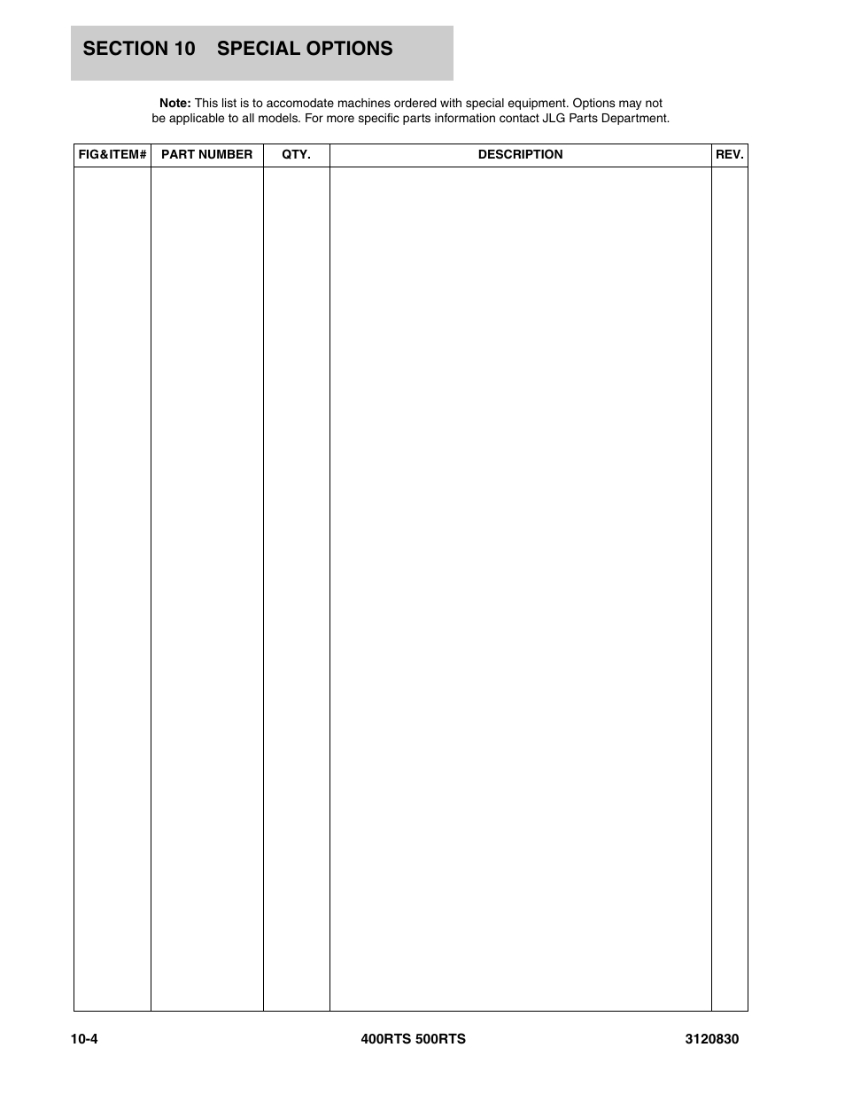 JLG 500RTS Parts Manual User Manual | Page 266 / 280