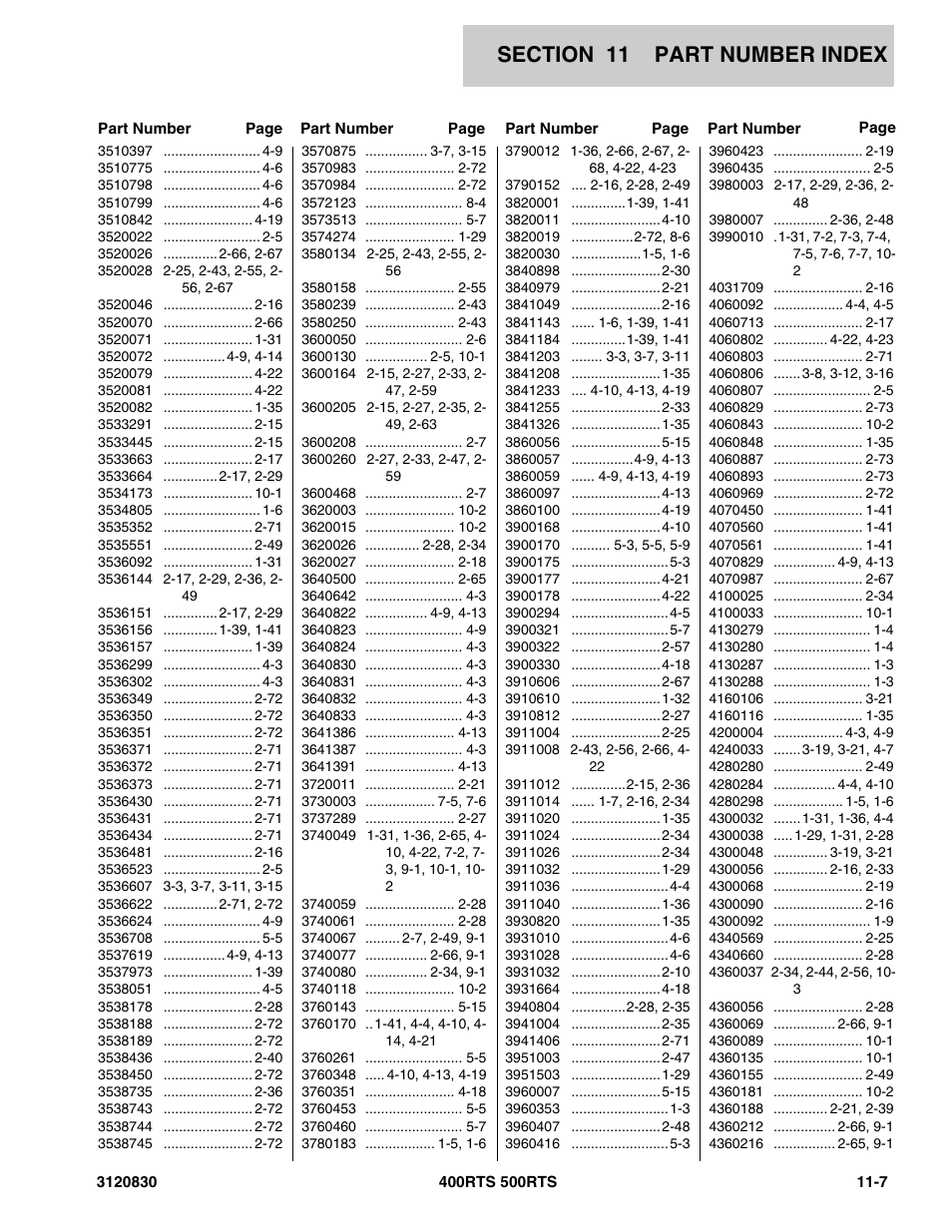 JLG 500RTS Parts Manual User Manual | Page 273 / 280