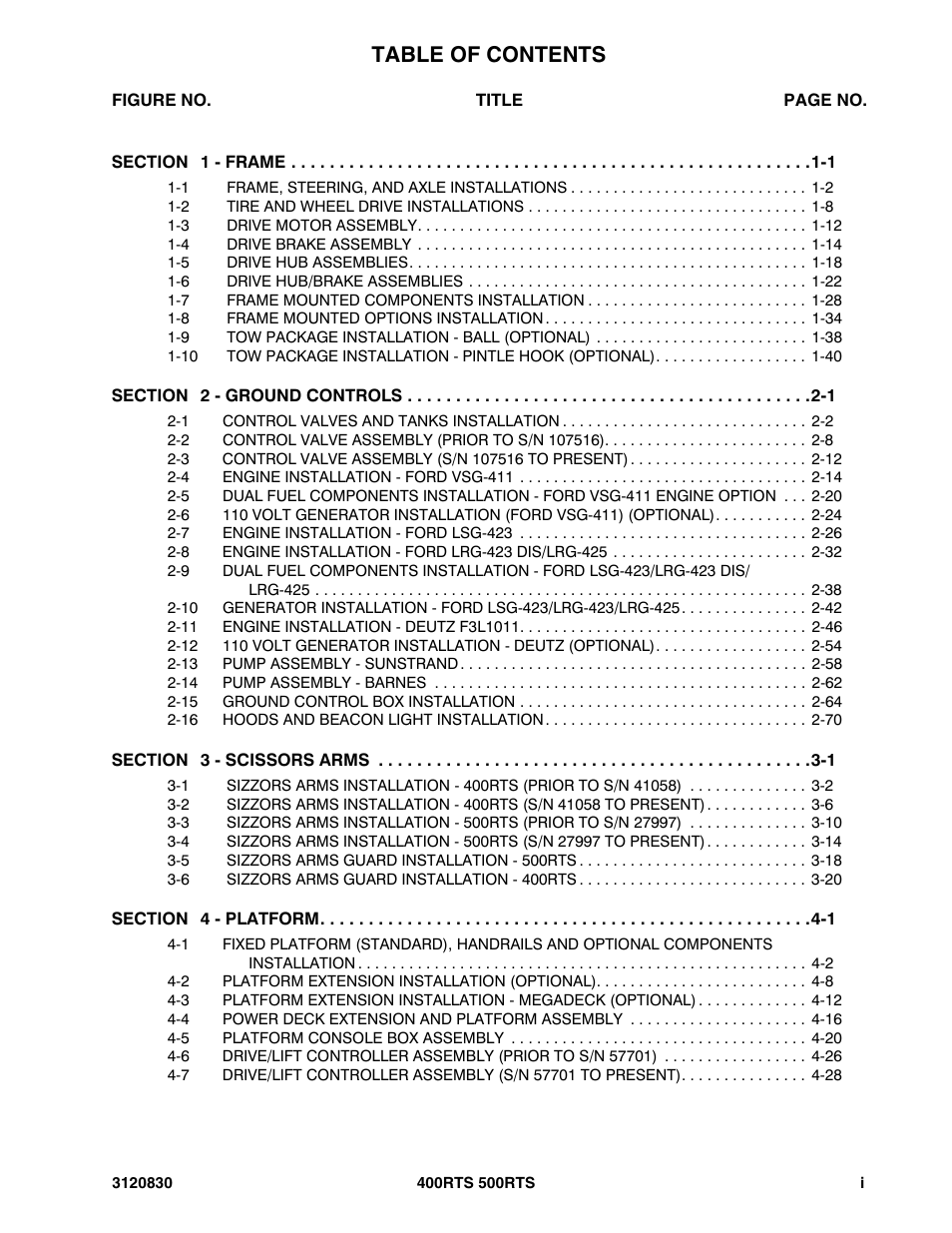 JLG 500RTS Parts Manual User Manual | Page 5 / 280