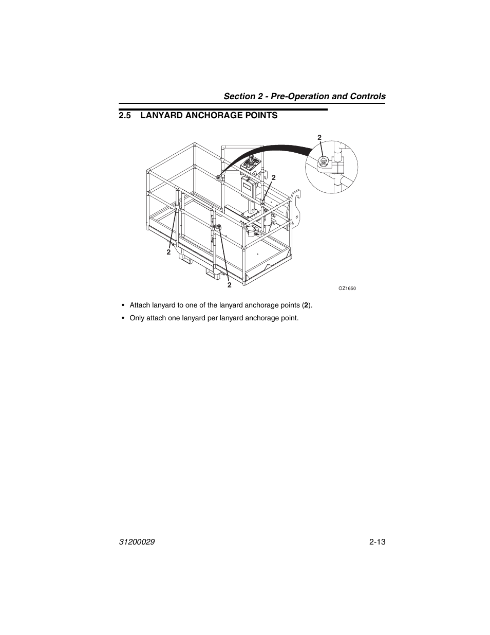 5 lanyard anchorage points, 5 lanyard anchorage points -13 | JLG 4017 Platform Operator Manual User Manual | Page 31 / 64