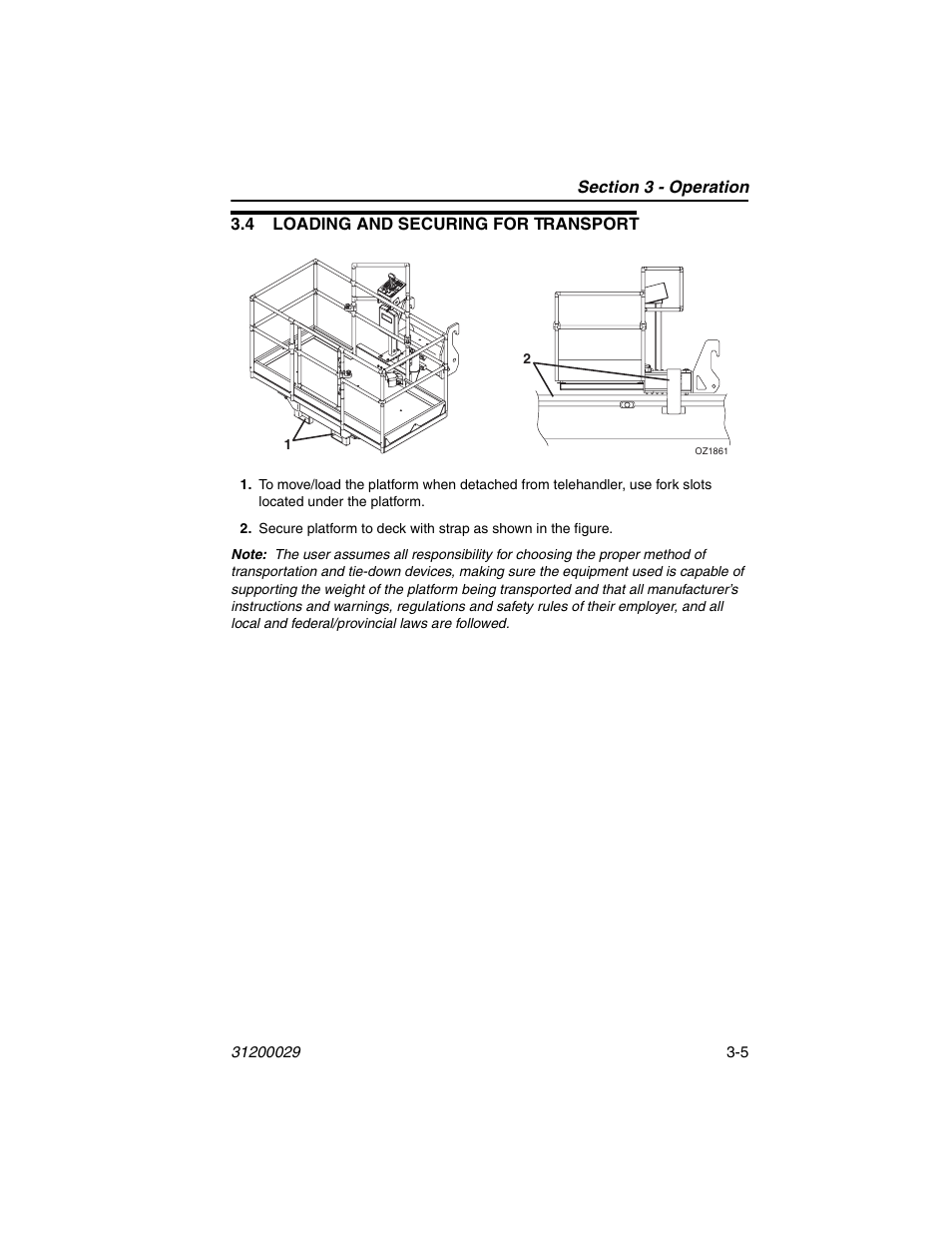 4 loading and securing for transport, 4 loading and securing for transport -5 | JLG 4017 Platform Operator Manual User Manual | Page 37 / 64