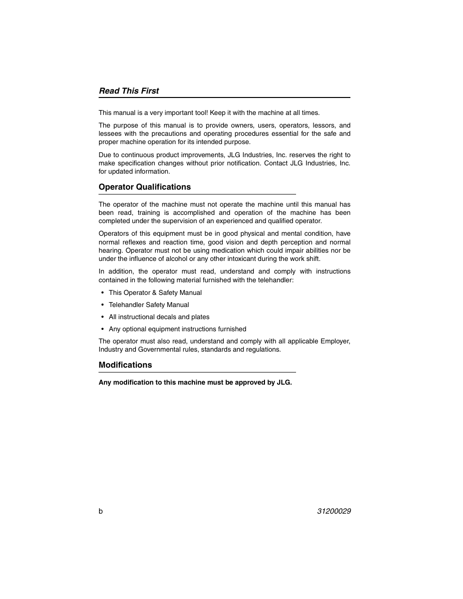 Read this first | JLG 4017 Platform Operator Manual User Manual | Page 4 / 64