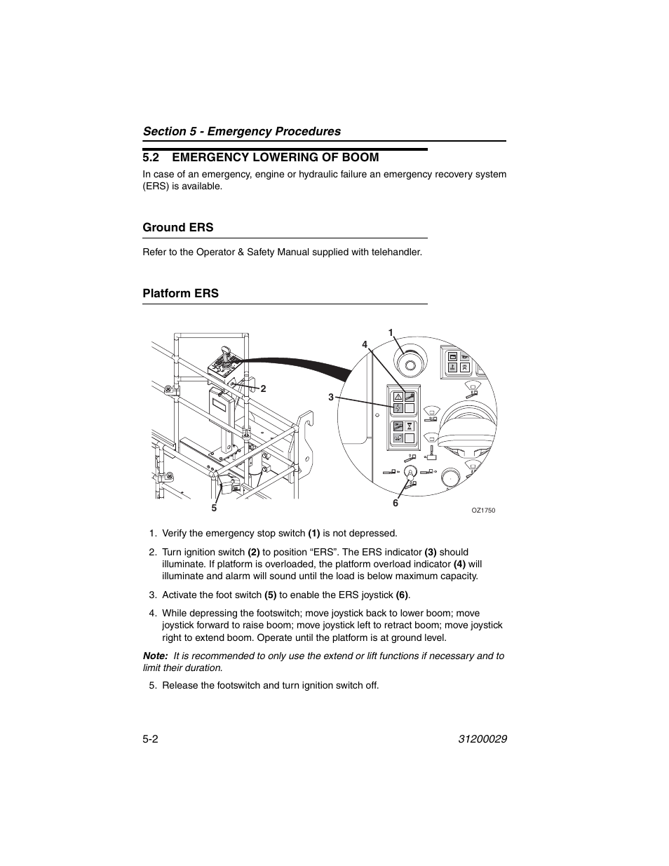 2 emergency lowering of boom, Ground ers, Platform ers | 2 emergency lowering of boom -2, Ground ers -2 platform ers -2 | JLG 4017 Platform Operator Manual User Manual | Page 44 / 64