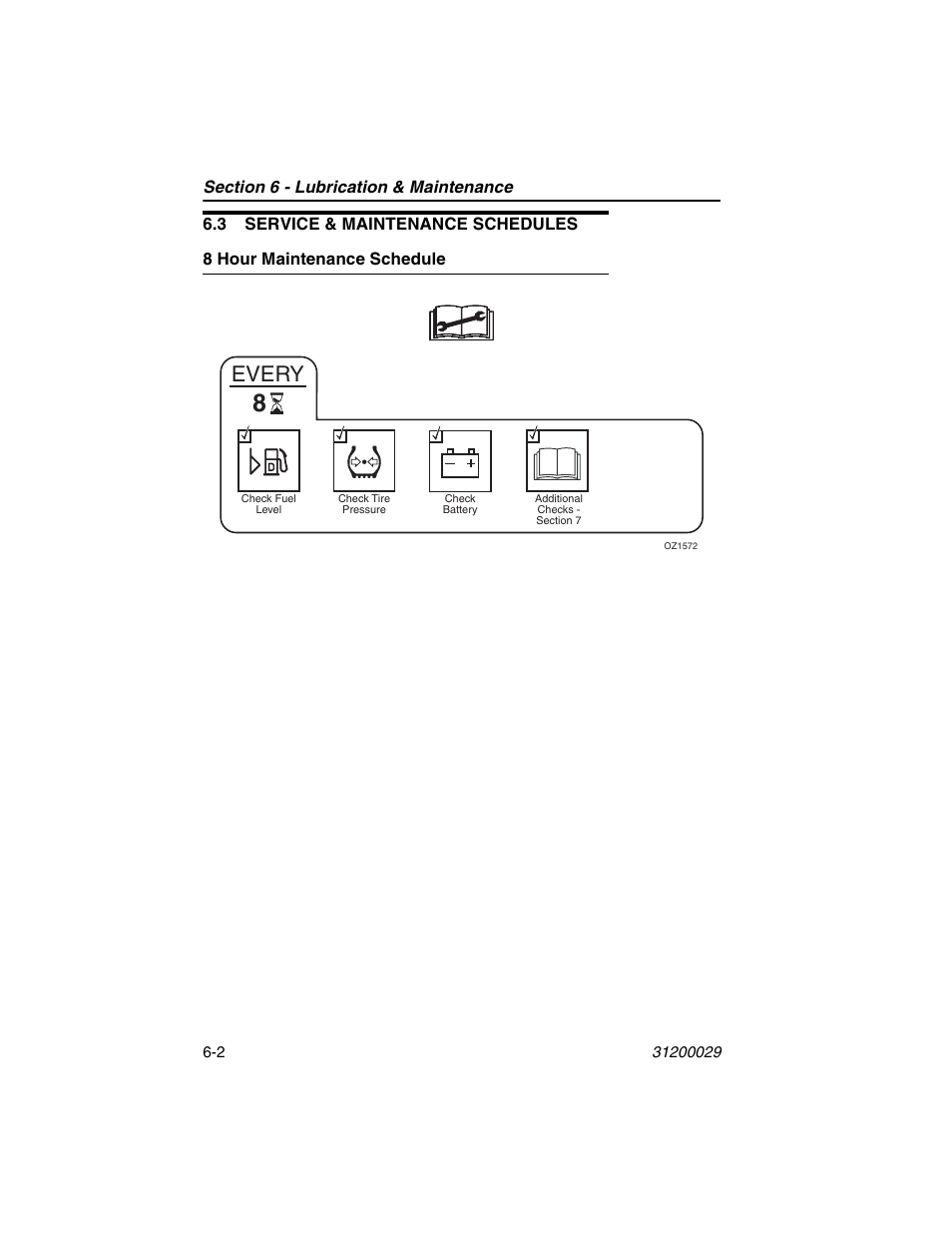 3 service & maintenance schedules, 8 hour maintenance schedule, 3 service & maintenance schedules -2 | 8 hour maintenance schedule -2, Every | JLG 4017 Platform Operator Manual User Manual | Page 48 / 64