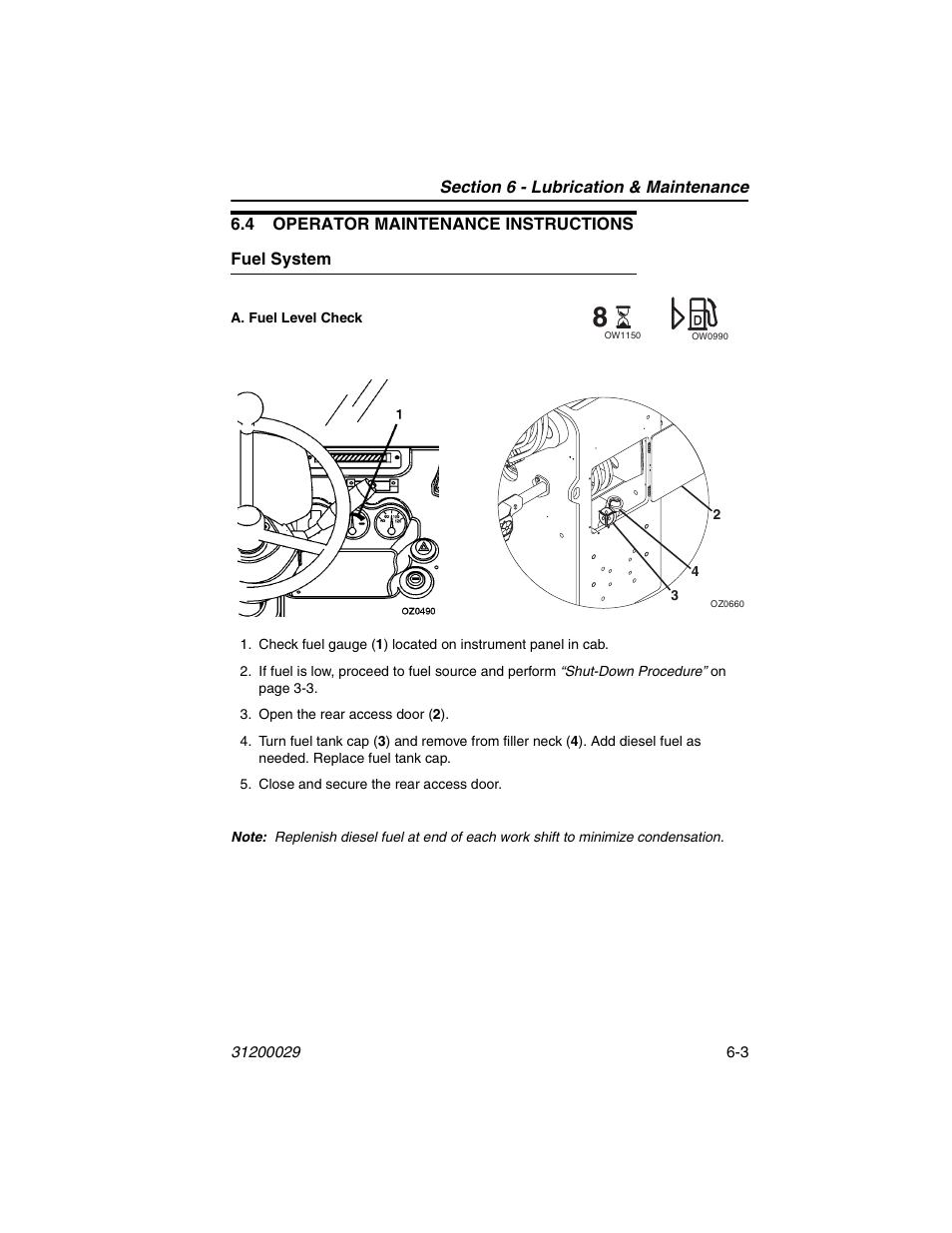 4 operator maintenance instructions, Fuel system, 4 operator maintenance instructions -3 | Fuel system -3 | JLG 4017 Platform Operator Manual User Manual | Page 49 / 64