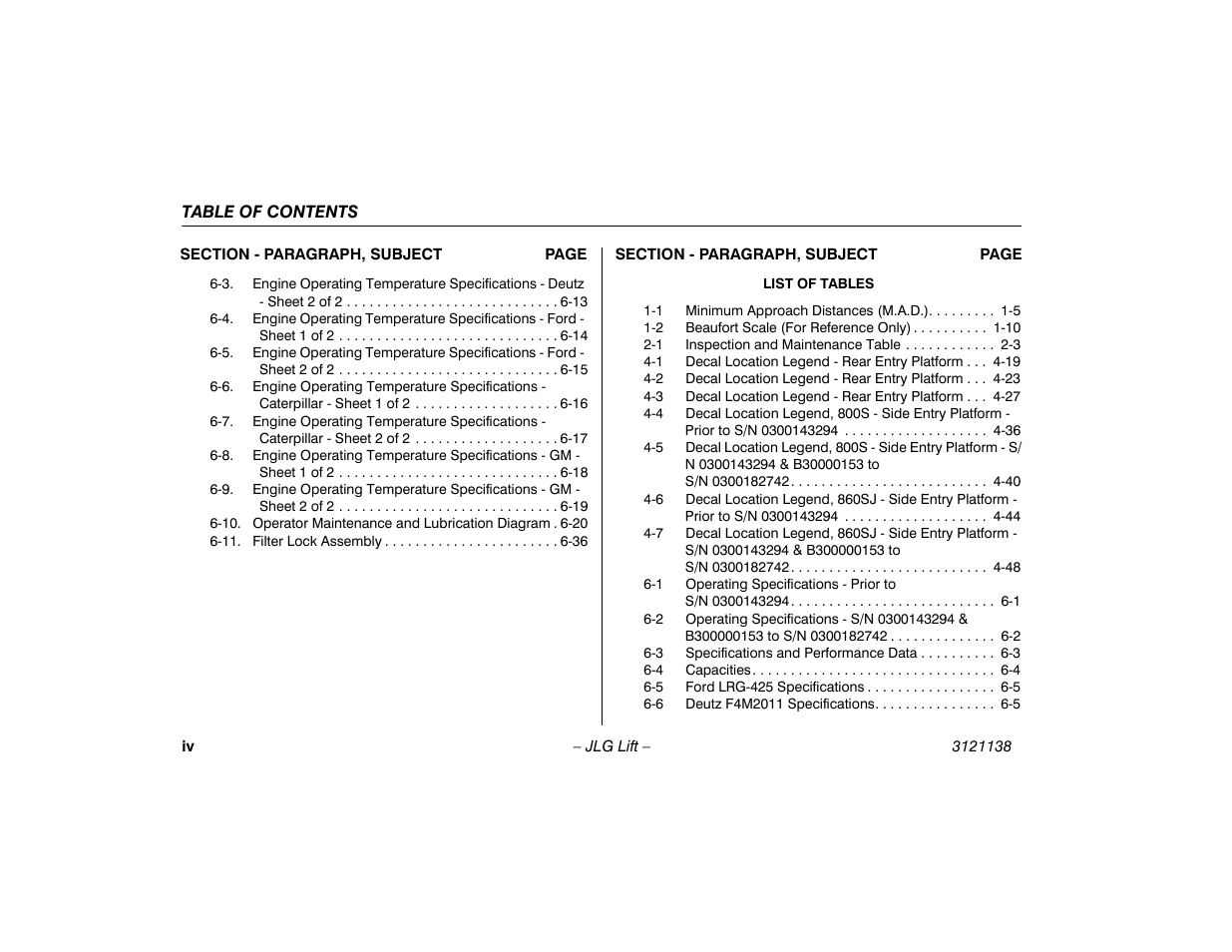 JLG 860SJ Operator Manual User Manual | Page 10 / 158