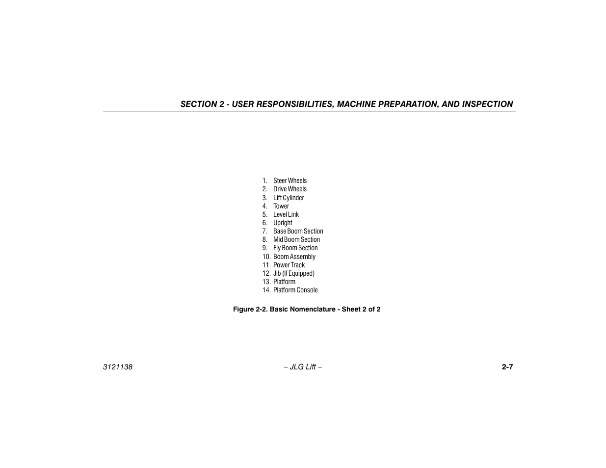 Basic nomenclature - sheet 2 of 2 -7 | JLG 860SJ Operator Manual User Manual | Page 29 / 158