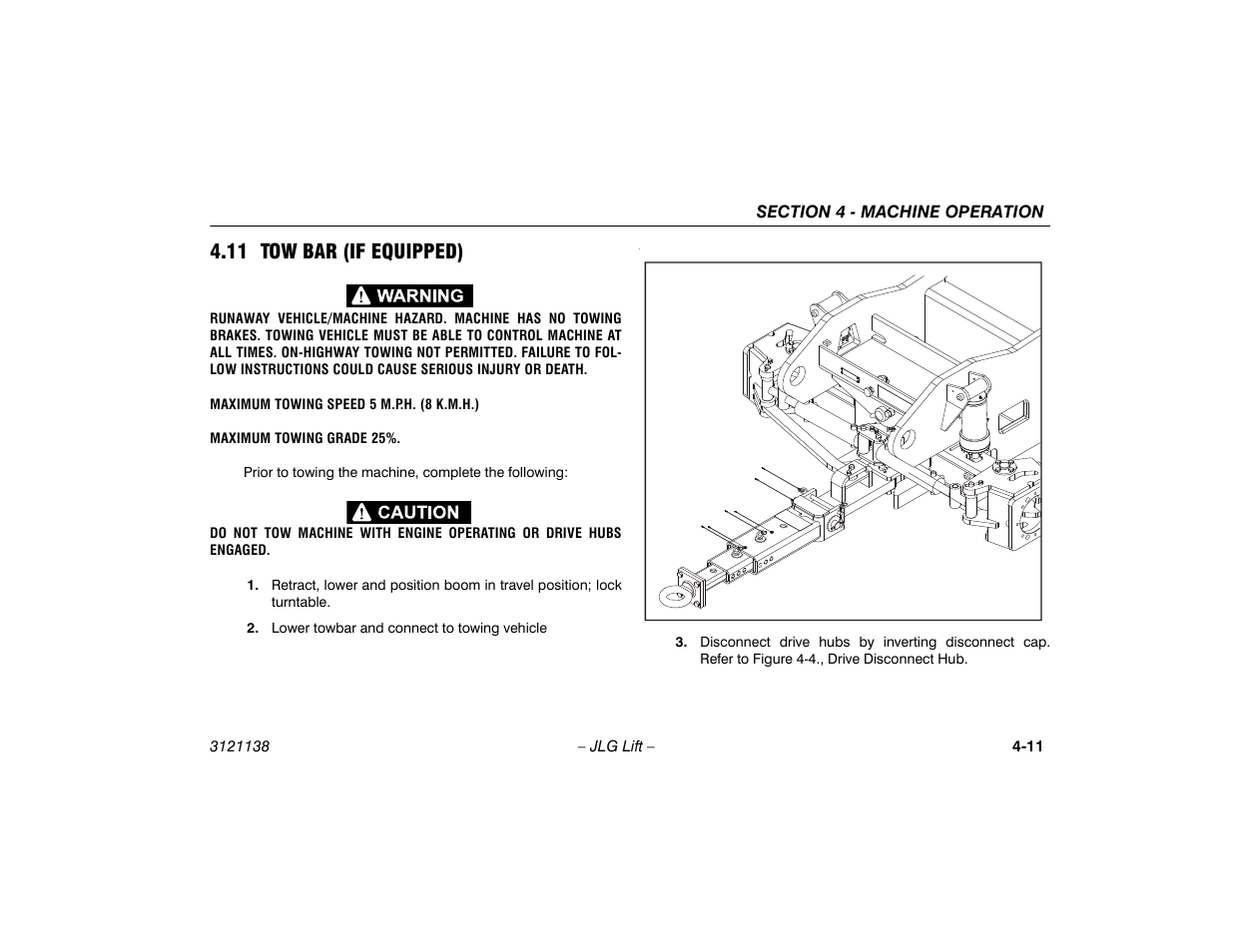 11 tow bar (if equipped), 11 tow bar (if equipped) -11 | JLG 860SJ Operator Manual User Manual | Page 69 / 158