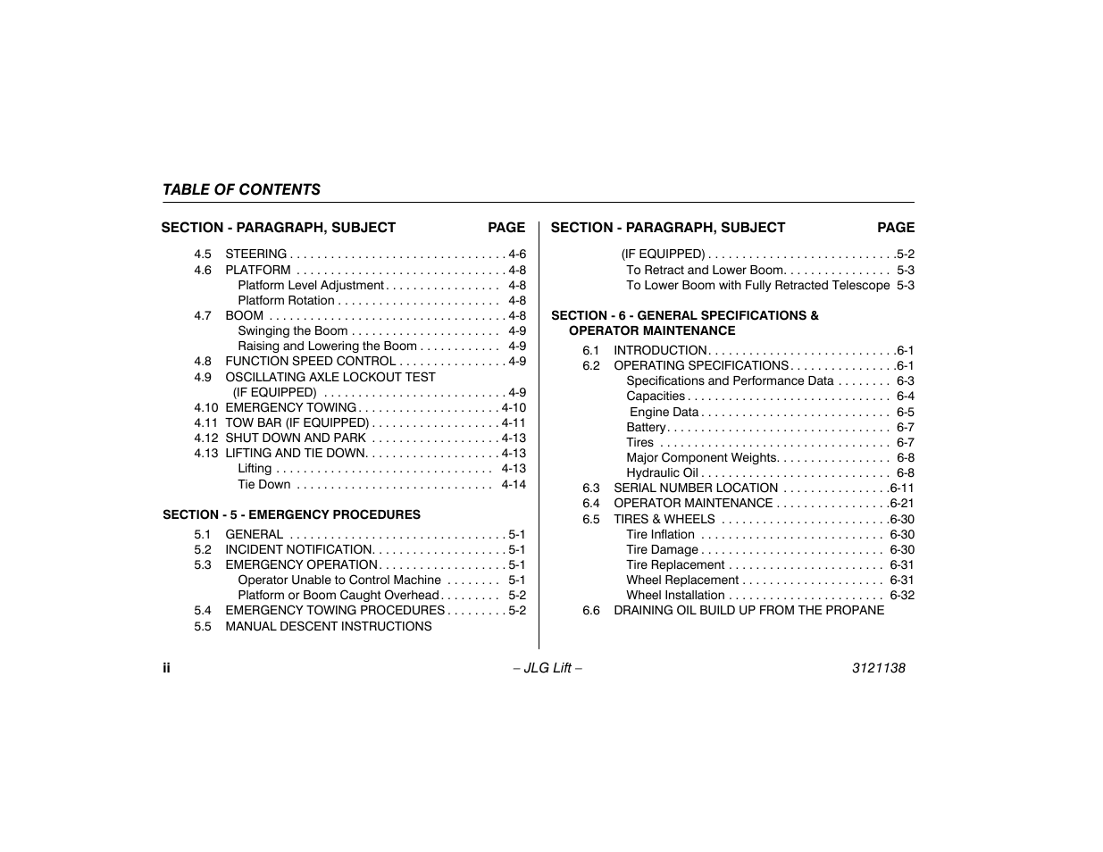 JLG 860SJ Operator Manual User Manual | Page 8 / 158