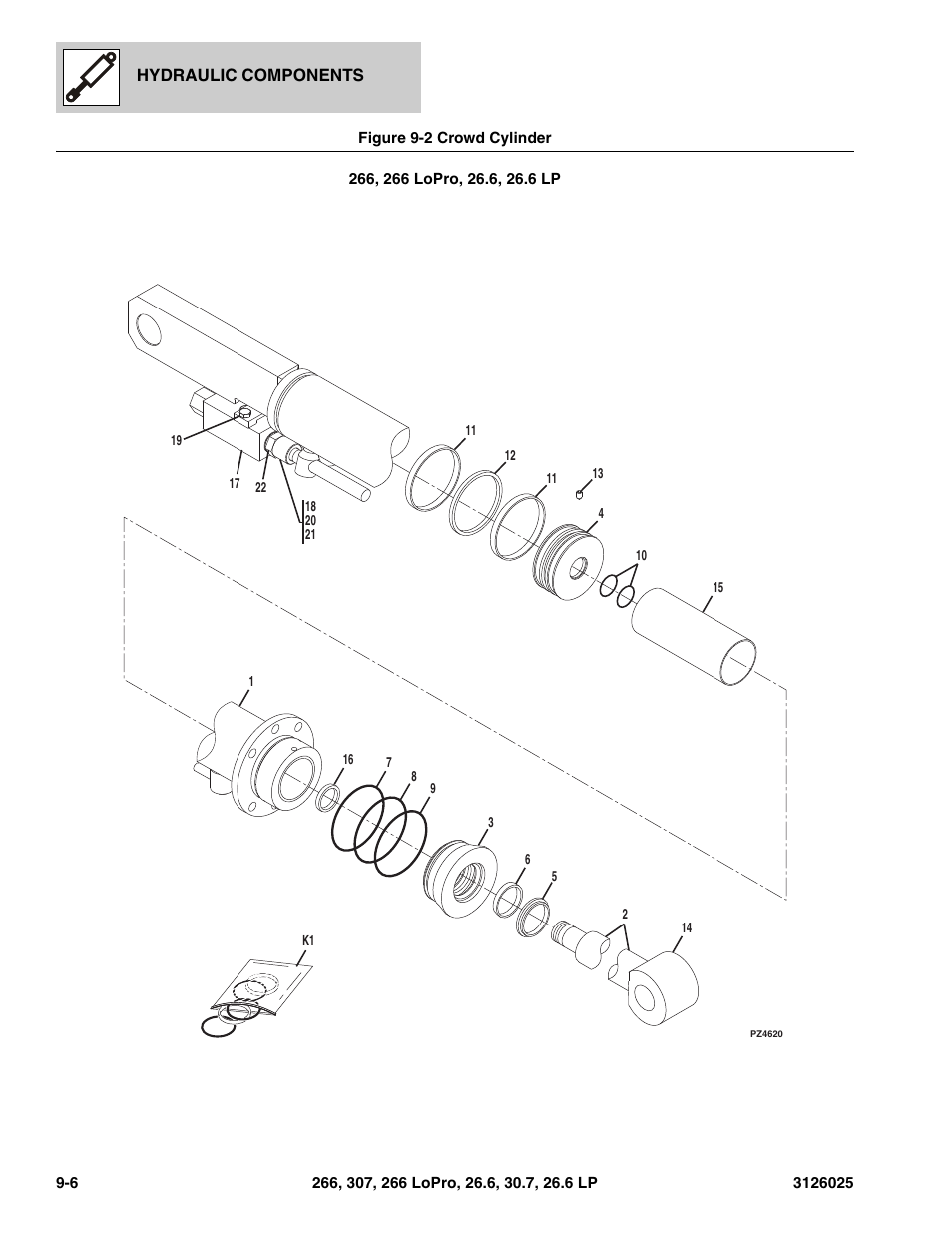 Figure 9-2 crowd cylinder, Crowd cylinder -6, See figure 9-2 for details) | JLG 266 Parts Manual User Manual | Page 214 / 370