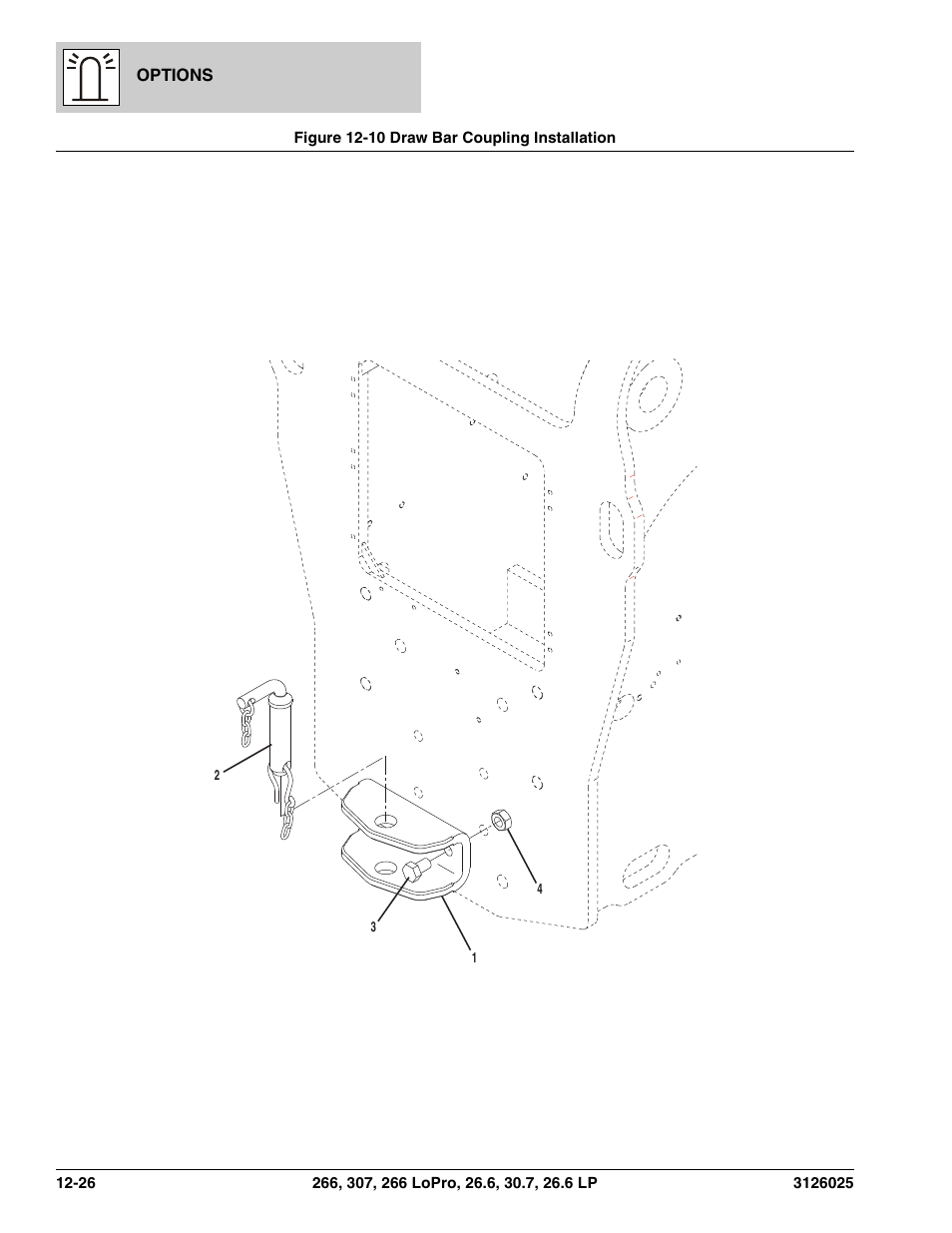 Figure 12-10 draw bar coupling installation, Draw bar coupling installation -26 | JLG 266 Parts Manual User Manual | Page 328 / 370