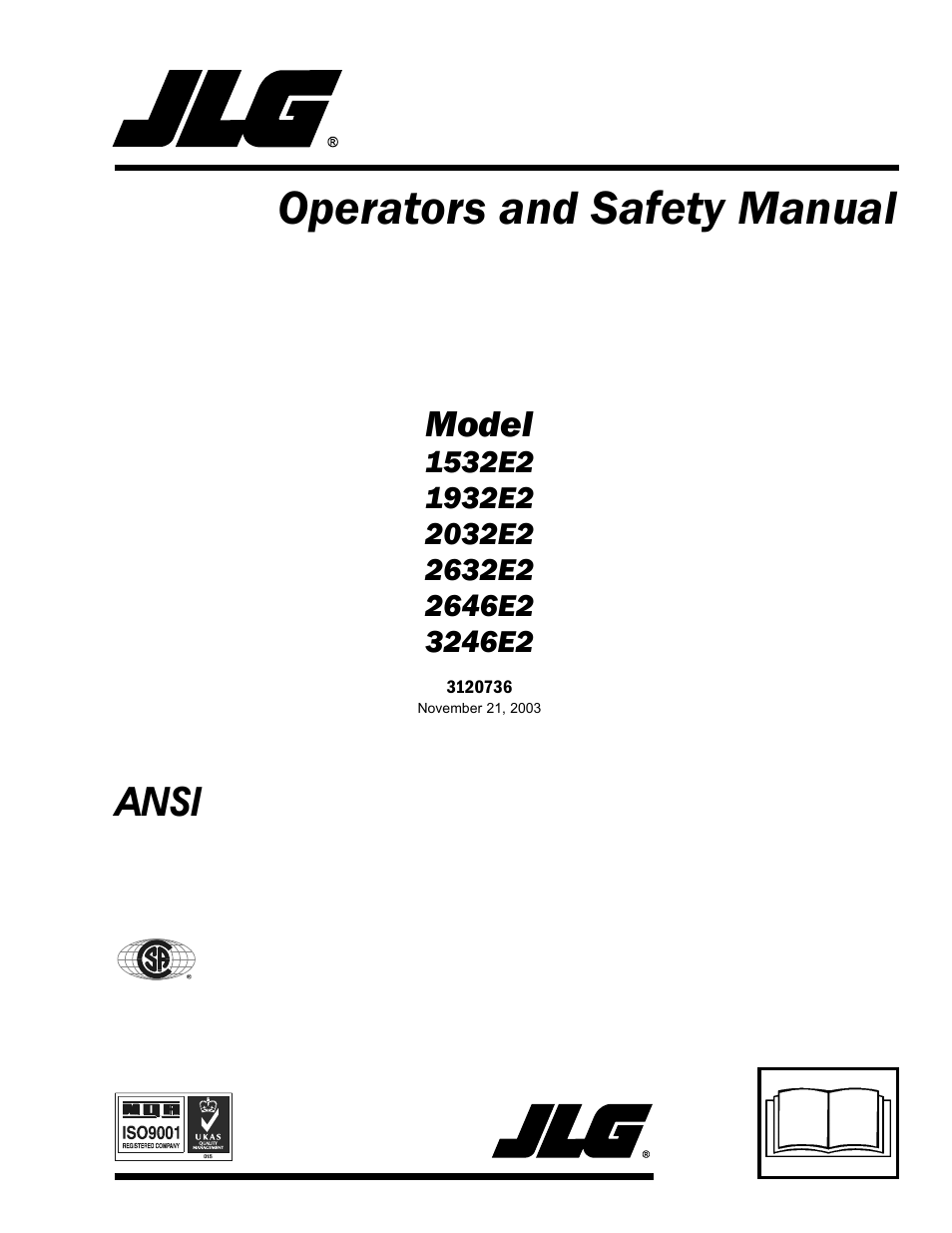JLG 3246E2 ANSI Operator Manual User Manual | 66 pages