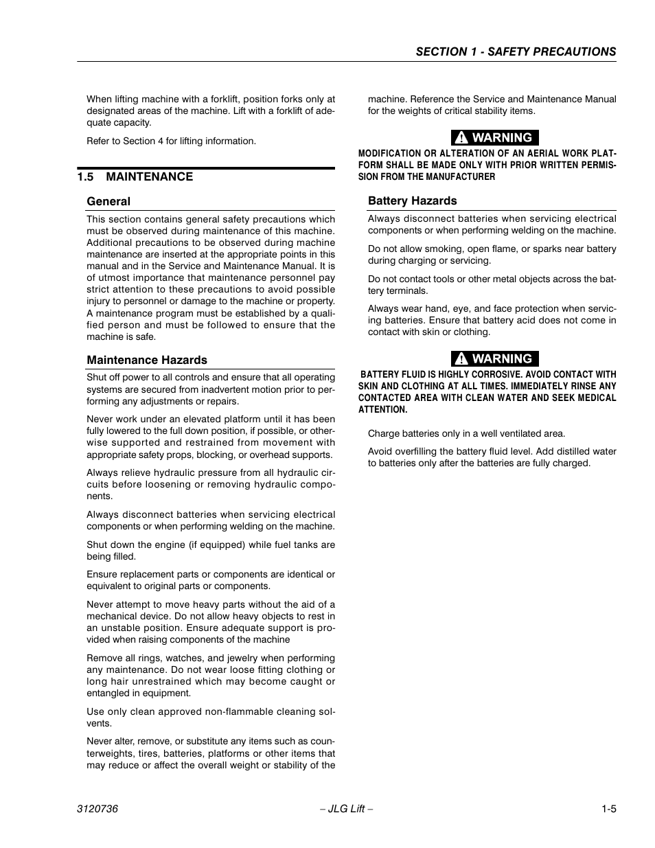 JLG 3246E2 ANSI Operator Manual User Manual | Page 13 / 66