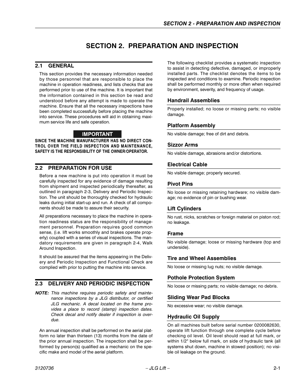 JLG 3246E2 ANSI Operator Manual User Manual | Page 15 / 66