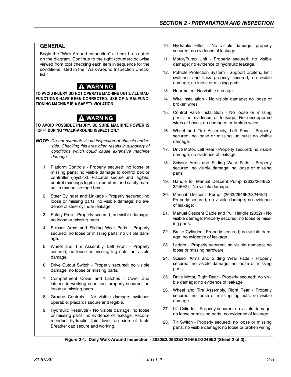 JLG 3246E2 ANSI Operator Manual User Manual | Page 19 / 66
