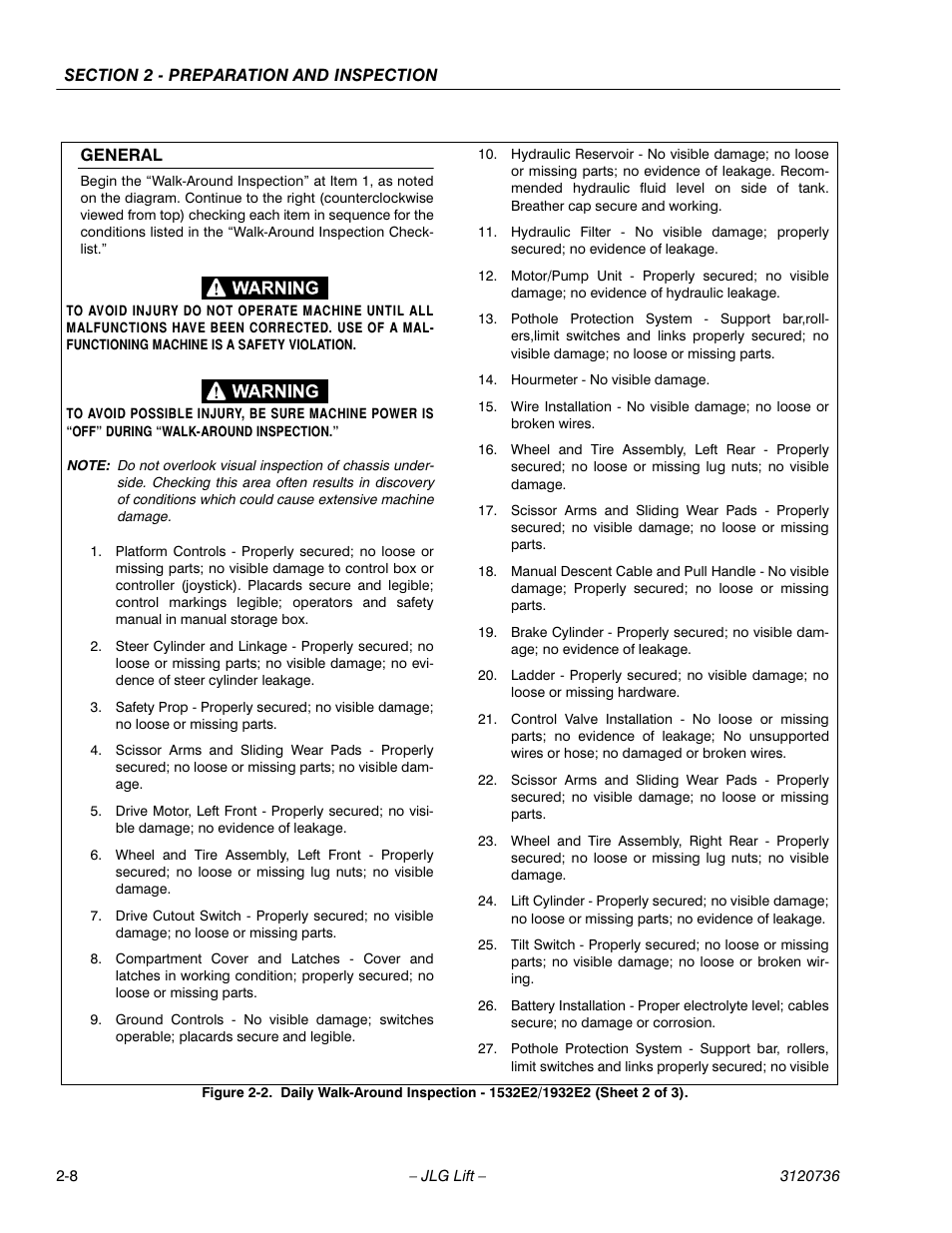 JLG 3246E2 ANSI Operator Manual User Manual | Page 22 / 66