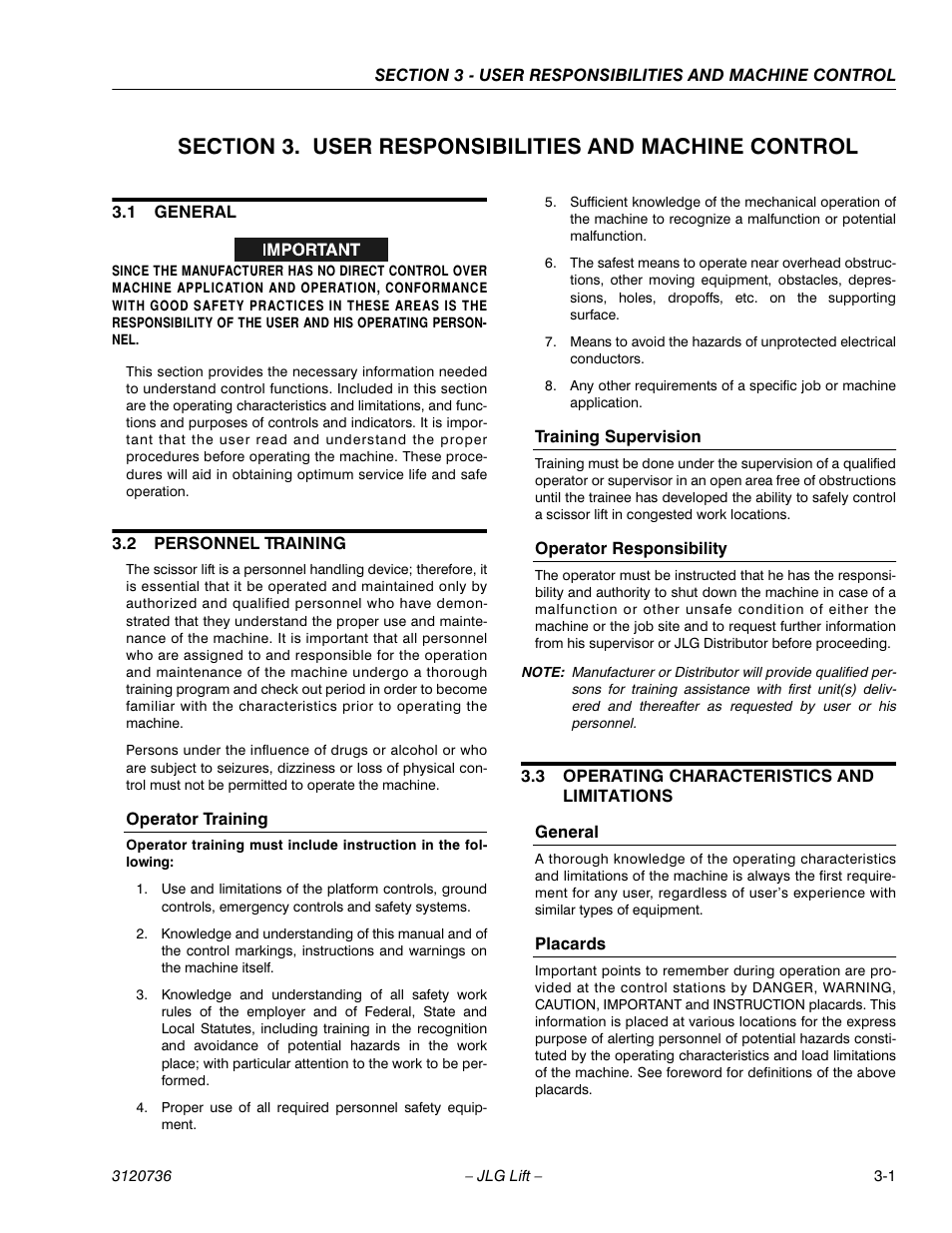 JLG 3246E2 ANSI Operator Manual User Manual | Page 27 / 66