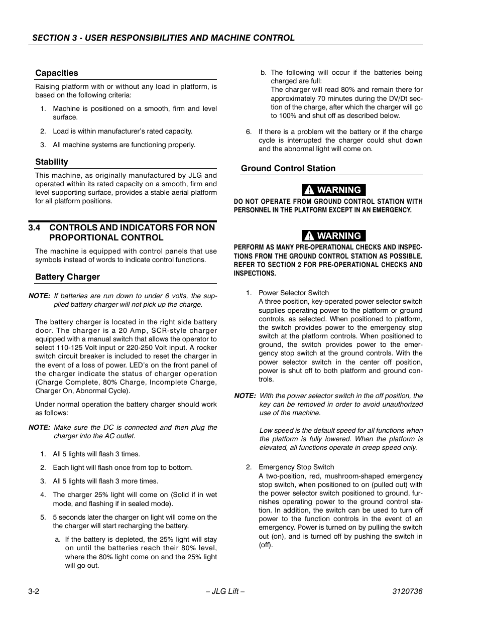 JLG 3246E2 ANSI Operator Manual User Manual | Page 28 / 66
