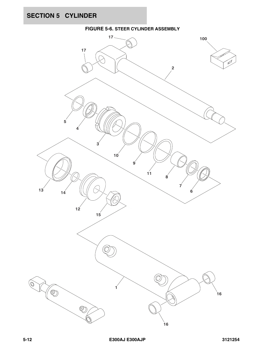 Figure 5-6. steer cylinder assembly | JLG E300 Parts Manual User Manual | Page 104 / 162