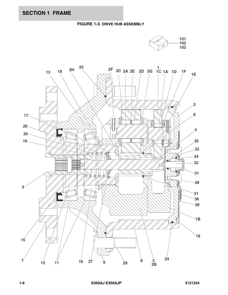 Figure 1-3. drive hub assembly | JLG E300 Parts Manual User Manual | Page 12 / 162
