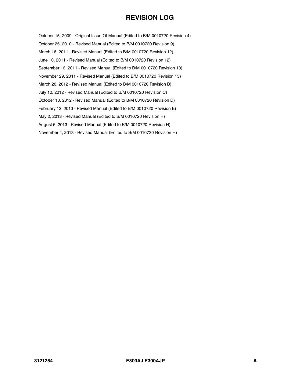 Revision log | JLG E300 Parts Manual User Manual | Page 3 / 162