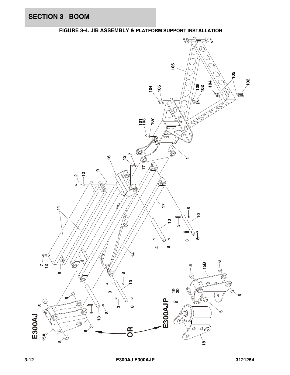 Or e300aj, E300a j p | JLG E300 Parts Manual User Manual | Page 66 / 162