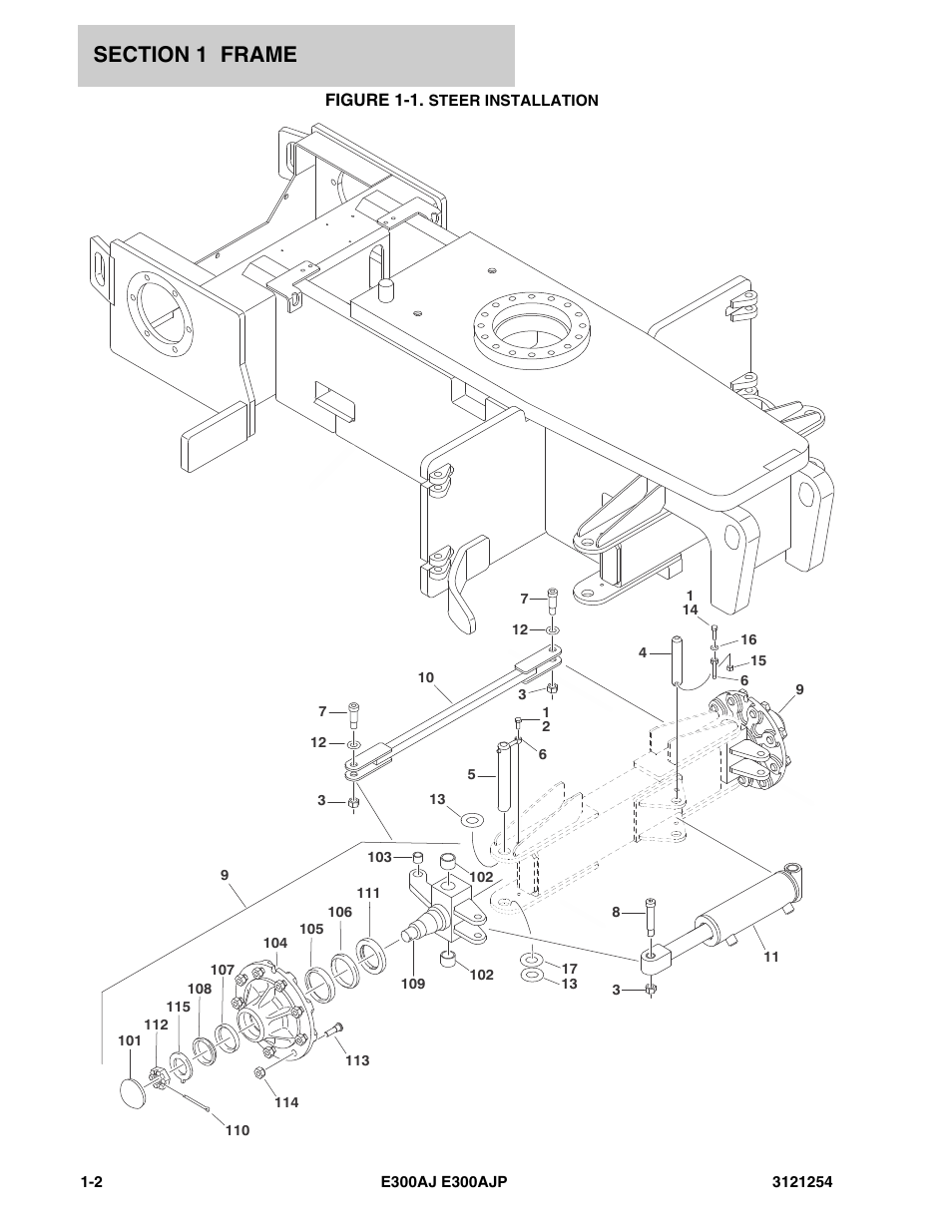 Figure 1-1. steer installation | JLG E300 Parts Manual User Manual | Page 8 / 162