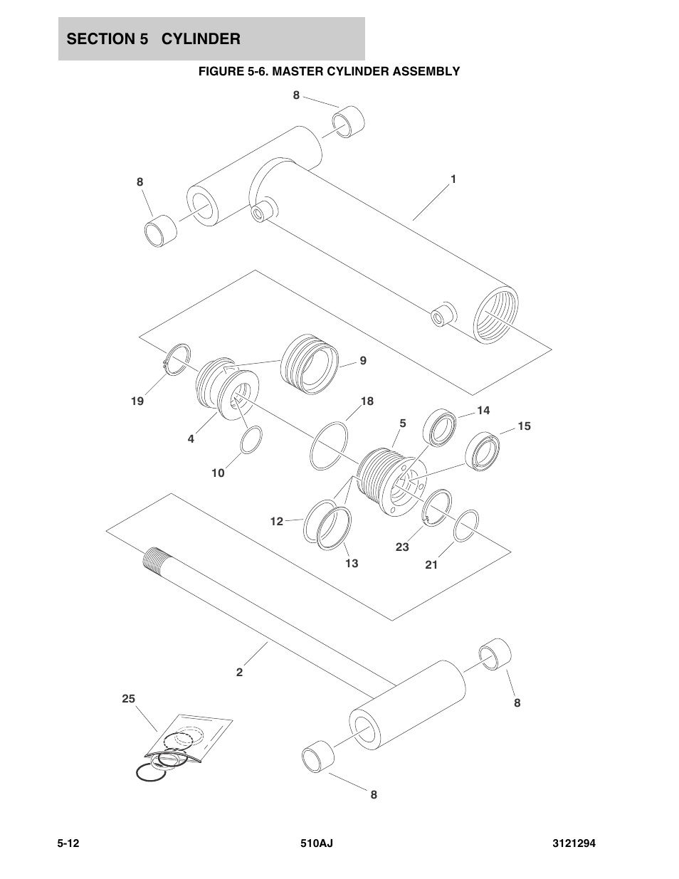 Figure 5-6. master cylinder assembly, Master cyli | JLG 510AJ Parts Manual User Manual | Page 120 / 184