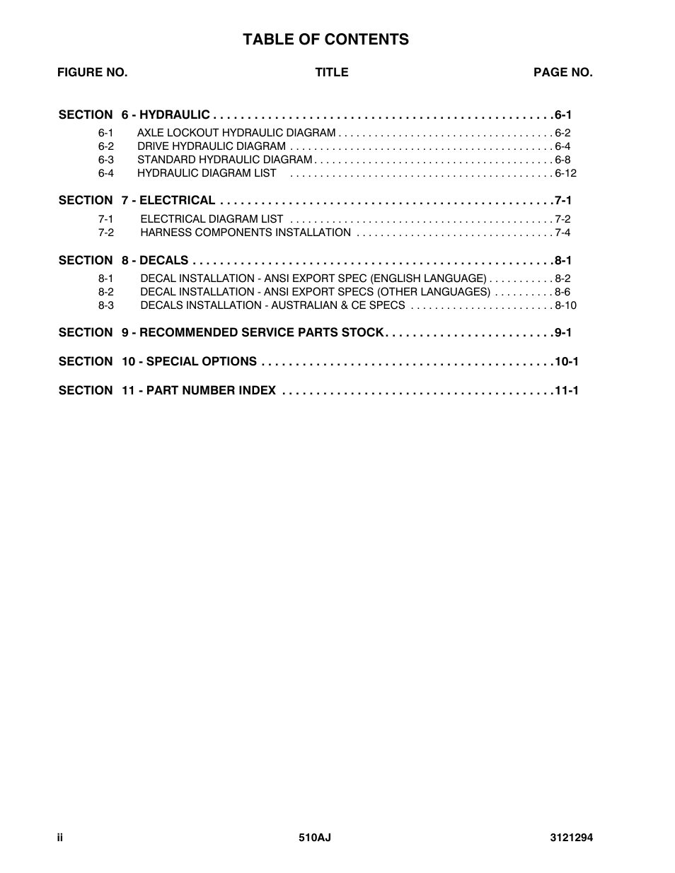 JLG 510AJ Parts Manual User Manual | Page 6 / 184