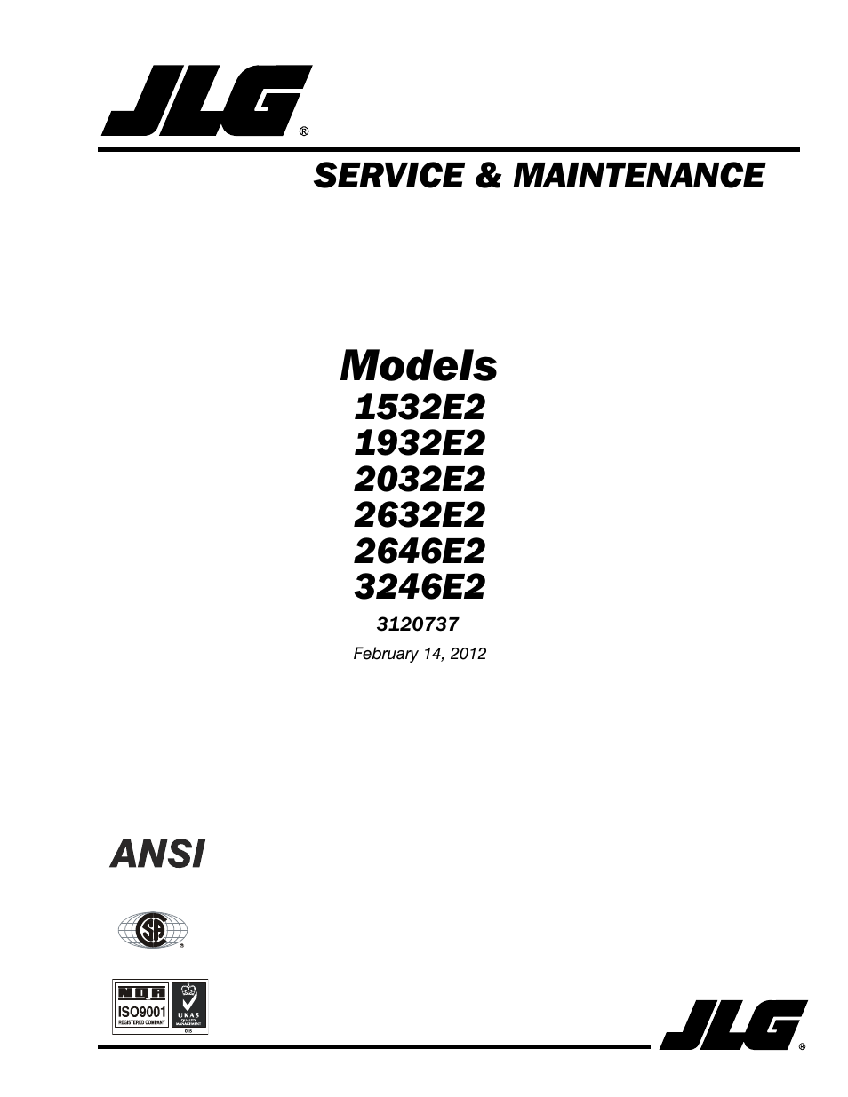 JLG 3246E2 ANSI Service Manual User Manual | 86 pages