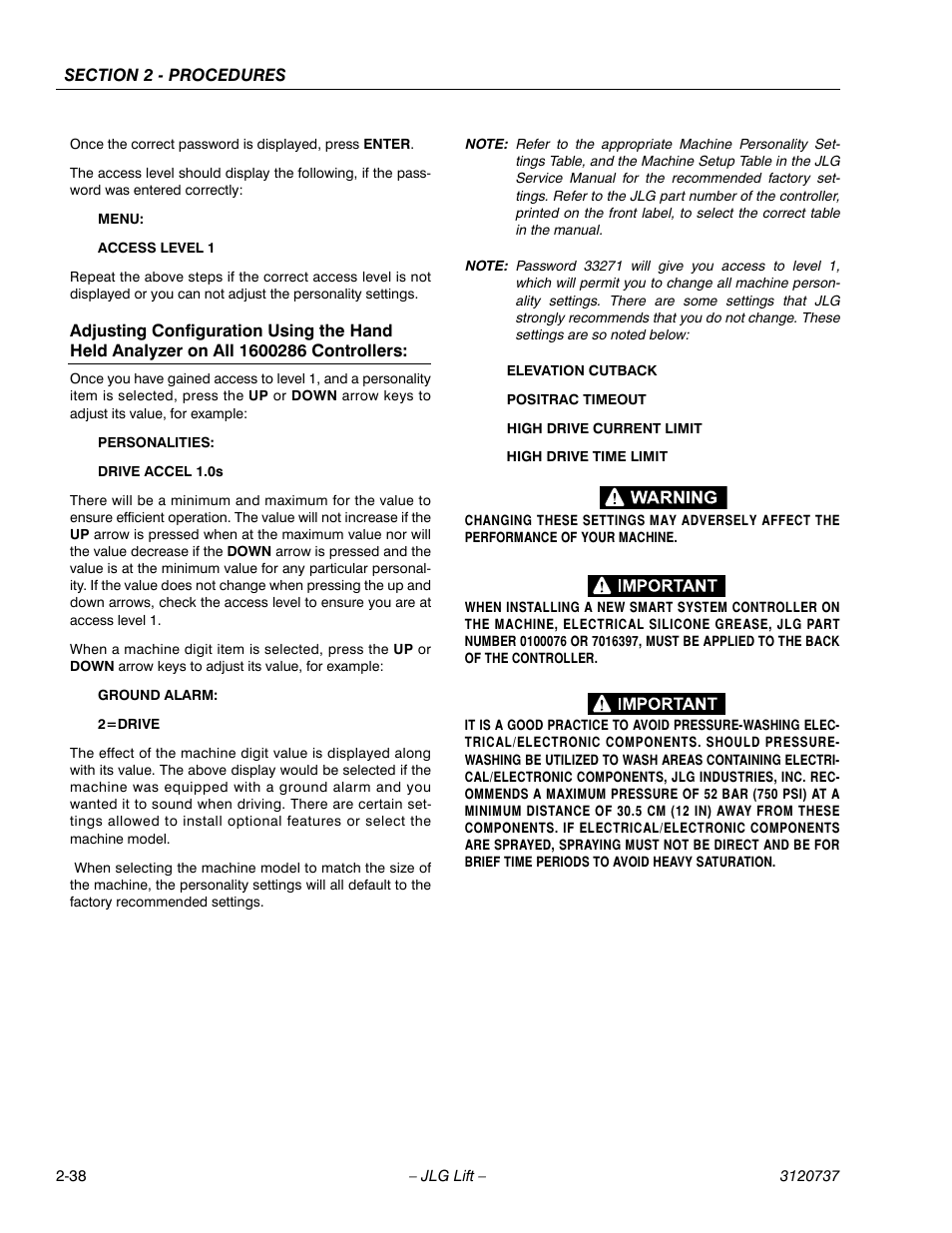 JLG 3246E2 ANSI Service Manual User Manual | Page 52 / 86