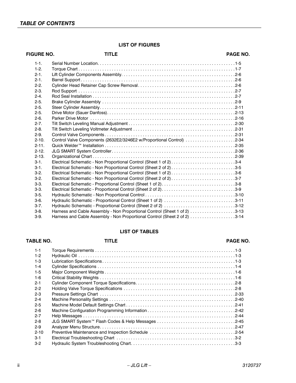 JLG 3246E2 ANSI Service Manual User Manual | Page 6 / 86