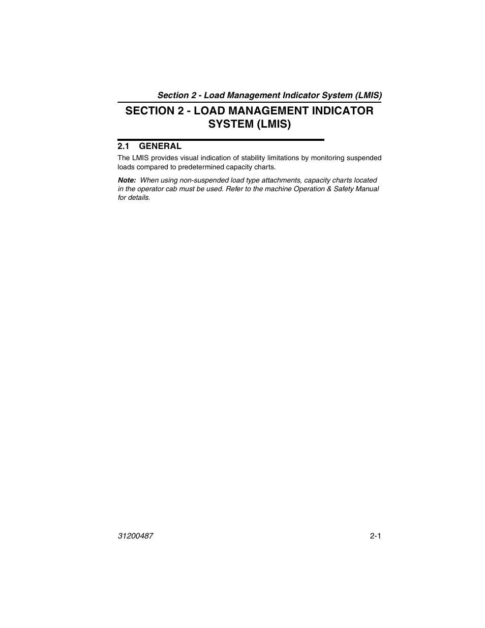 1 general, 1 general -1 | JLG 4009 Suspended Load Supplement Operator Manual User Manual | Page 23 / 46