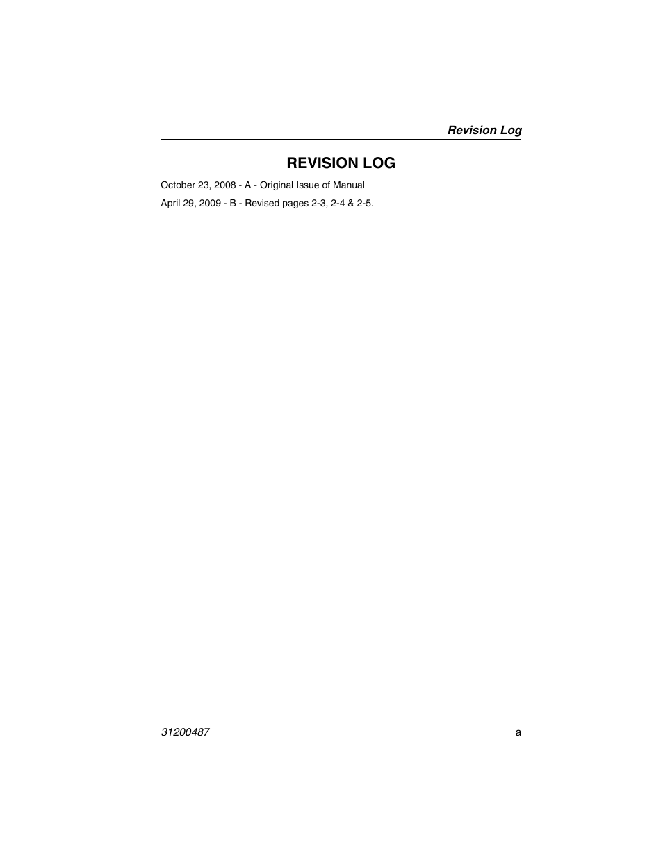 Revision log | JLG 4009 Suspended Load Supplement Operator Manual User Manual | Page 3 / 46