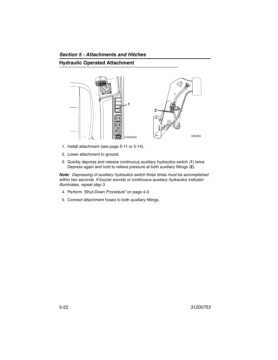 Hydraulic operated attachment, Hydraulic operated attachment -22 | JLG 4017PS Operator Manual User Manual | Page 114 / 202