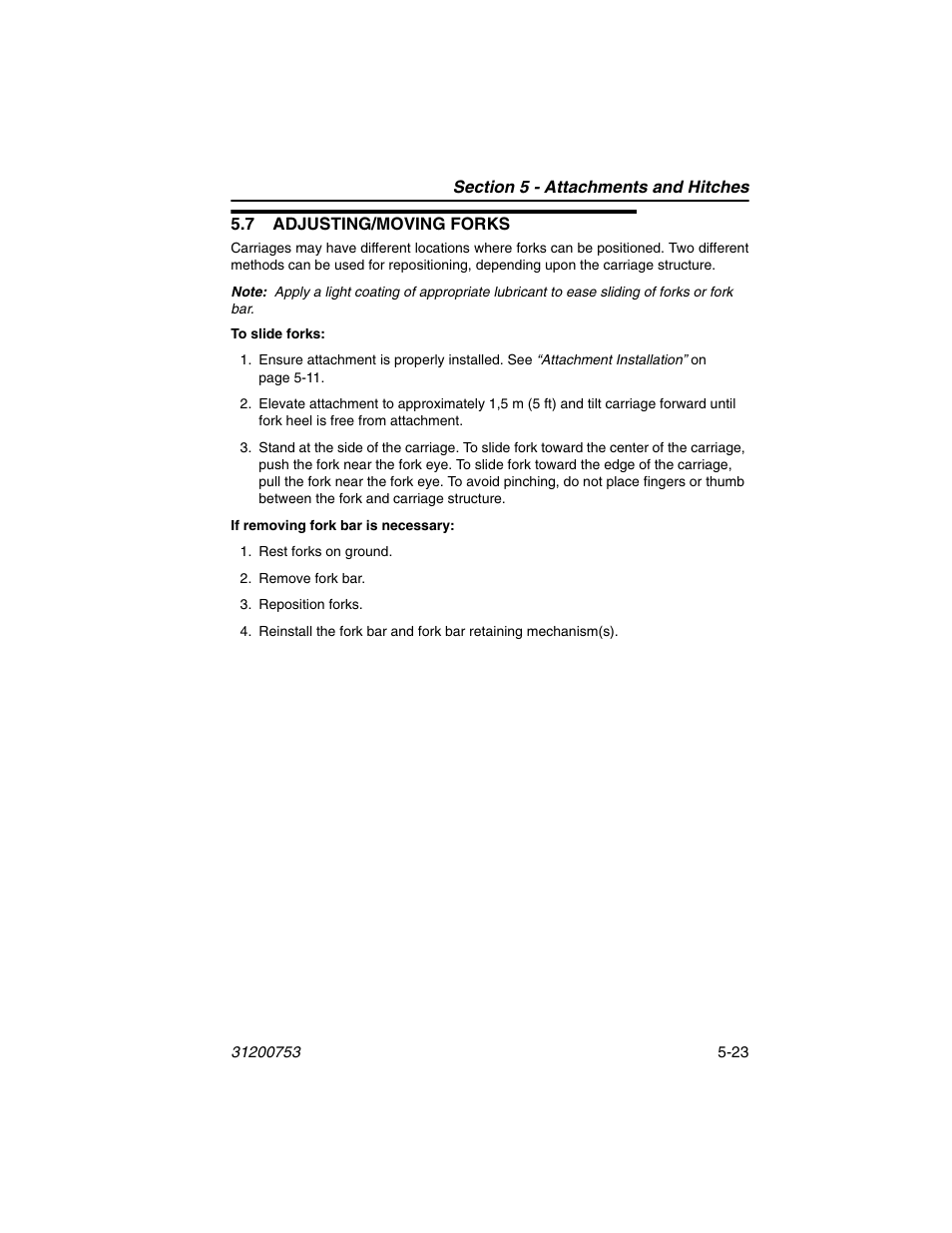 7 adjusting/moving forks, 7 adjusting/moving forks -23 | JLG 4017PS Operator Manual User Manual | Page 115 / 202