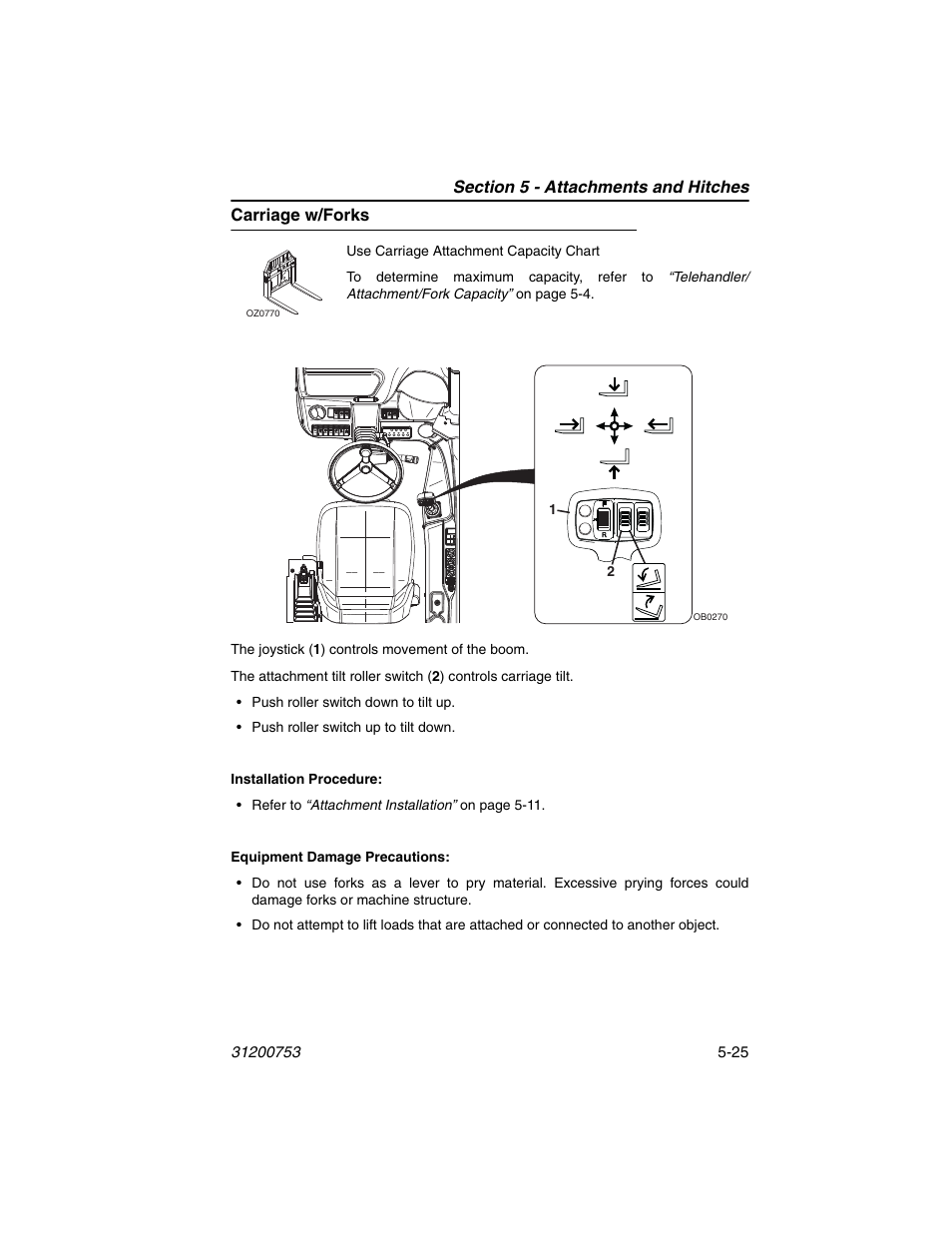 Carriage w/forks, Carriage w/forks -25 | JLG 4017PS Operator Manual User Manual | Page 117 / 202