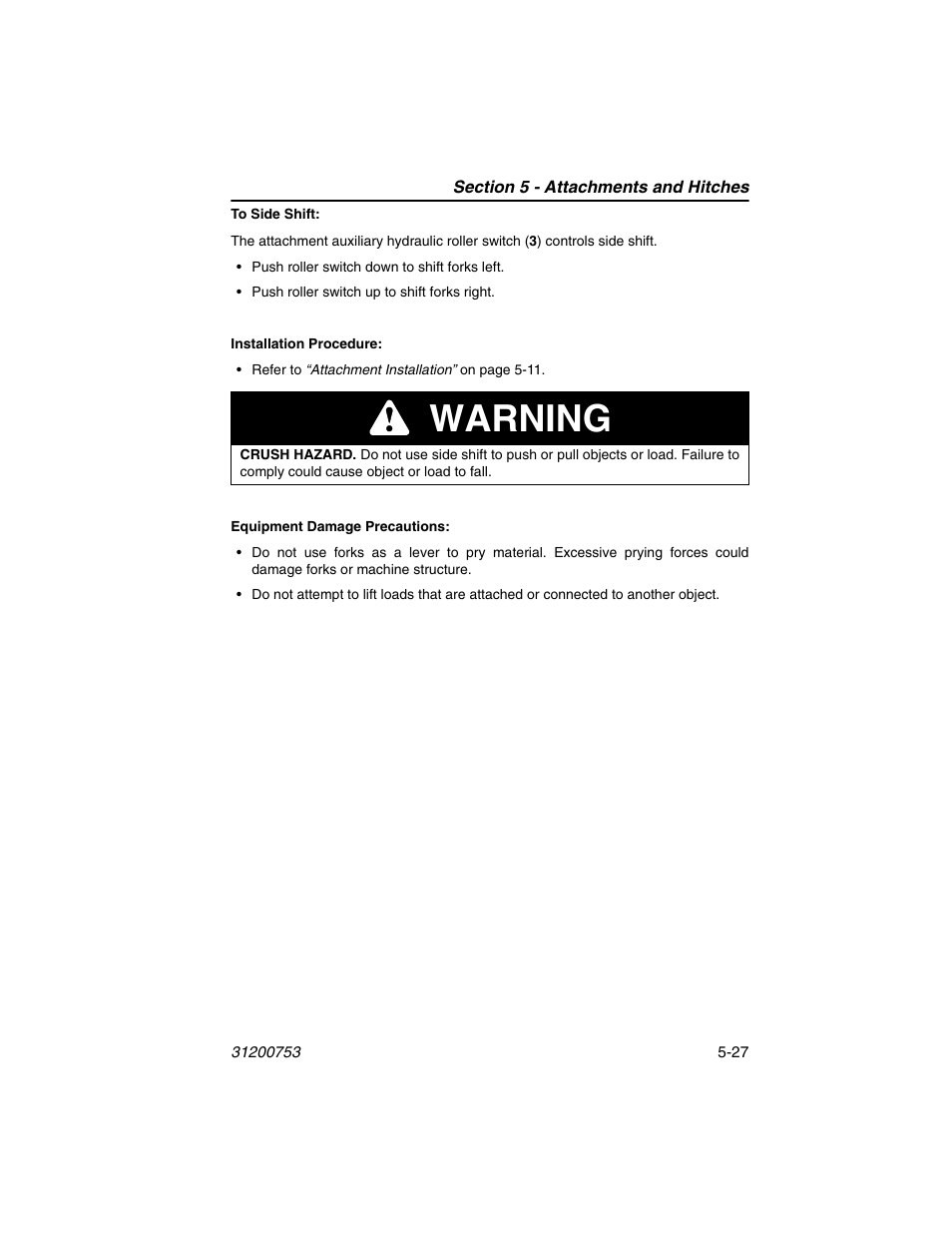 Warning | JLG 4017PS Operator Manual User Manual | Page 119 / 202