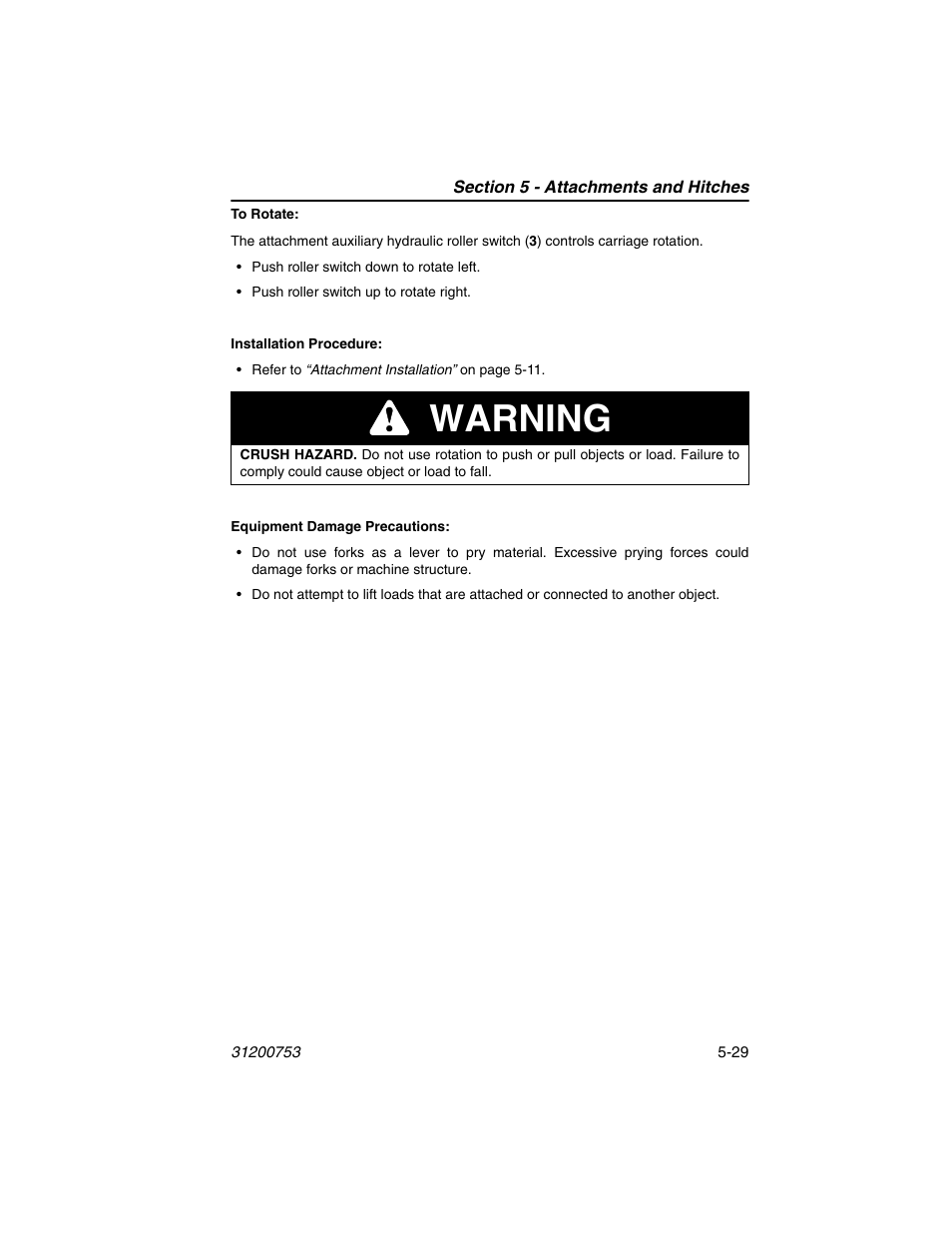 Warning | JLG 4017PS Operator Manual User Manual | Page 121 / 202