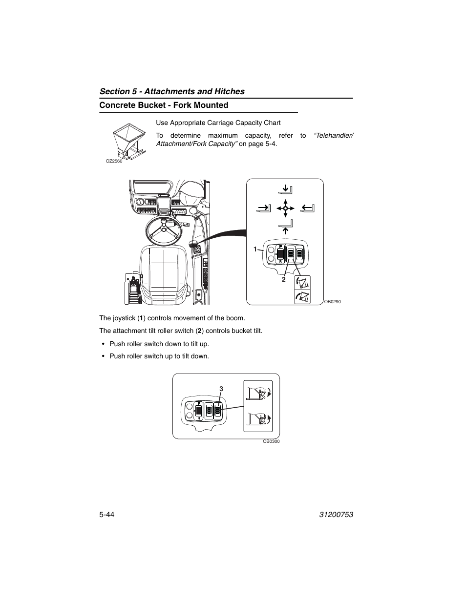 Concrete bucket - fork mounted, Concrete bucket - fork mounted -44 | JLG 4017PS Operator Manual User Manual | Page 136 / 202