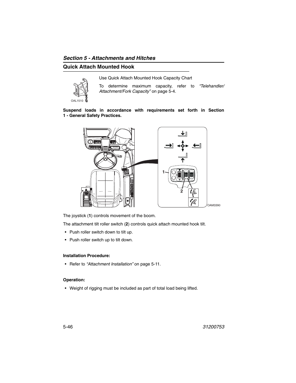 Quick attach mounted hook, Quick attach mounted hook -46 | JLG 4017PS Operator Manual User Manual | Page 138 / 202